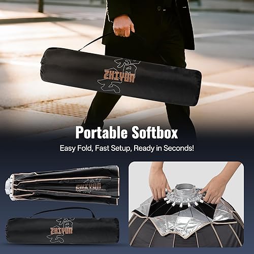 Miniatura 3 de ZHIYUN Caja de luz parabólica de 35 pulgadas35.4 in2.9 pies de liberación rápida con soporte Bowens para estudio de fotografía, grabación de video,