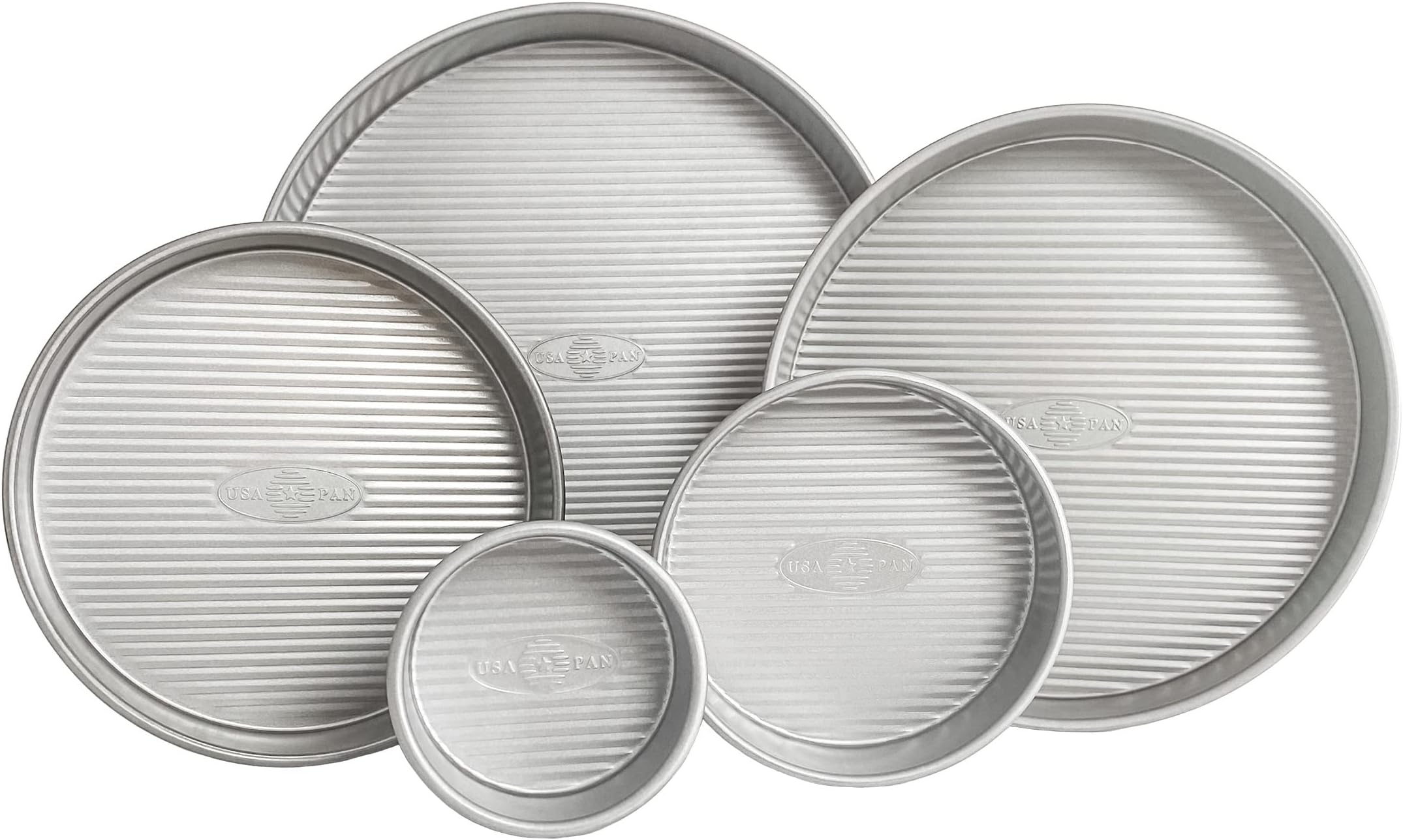 USA PanNonstick Round Cake Pan Set of 5 Tiered Cake Pans