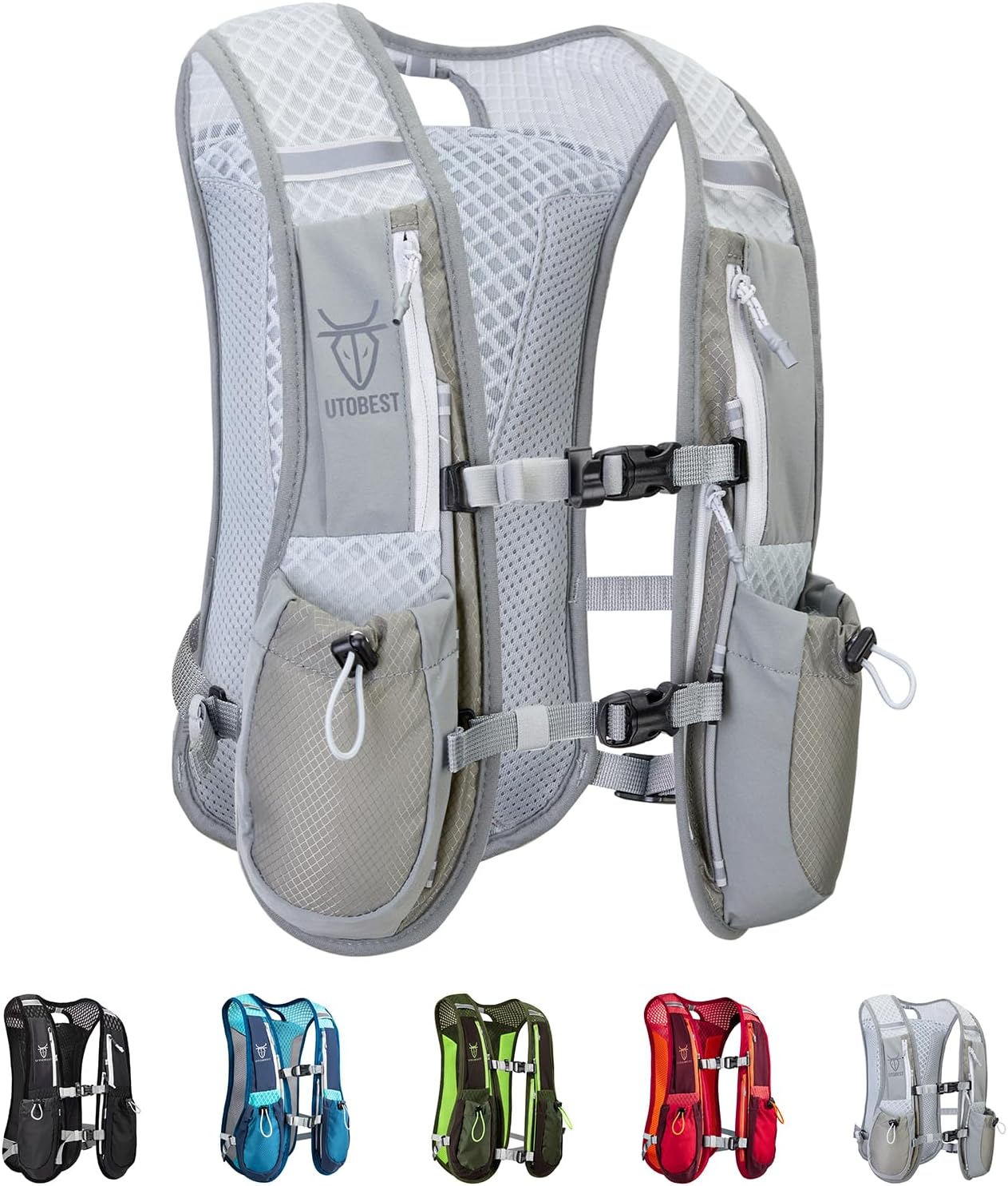 UTOBEST Hydration Running Vest for Men Women Hydration Pack 5L Lightweight Bike Water Backpack for Trail Running Marathon Race Hiking