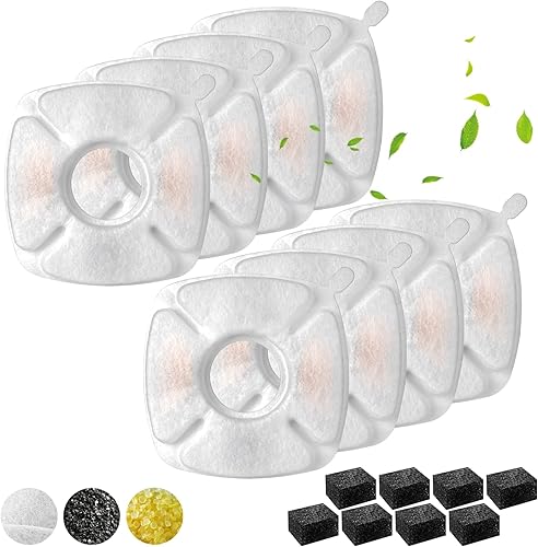 Miniatura 6 de Filtros de agua para gatos, esponjas de prefiltro de repuesto para Veken de 95 onzas2.8 litros, fuente de agua automática para mascotas, dispensador