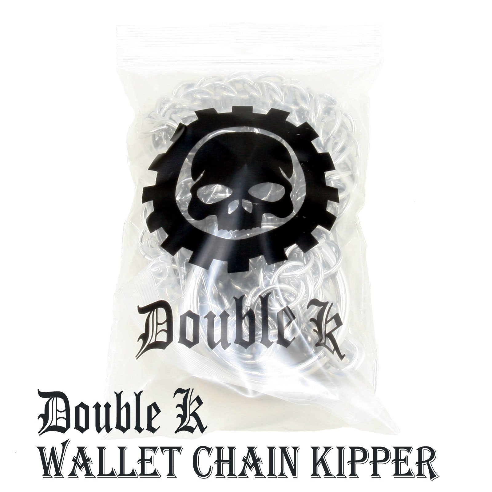 Double K NCS74MLT Schlüsselanhänger mit Totenkopf-Motiv, für Trucker, Biker, 55,9 cm / 68,6 cm, Silber/Schwarz