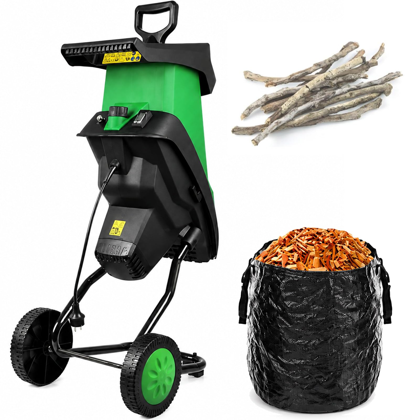 Broyeur de branches de jardin,broyeur de branches électrique2400W 10mCable