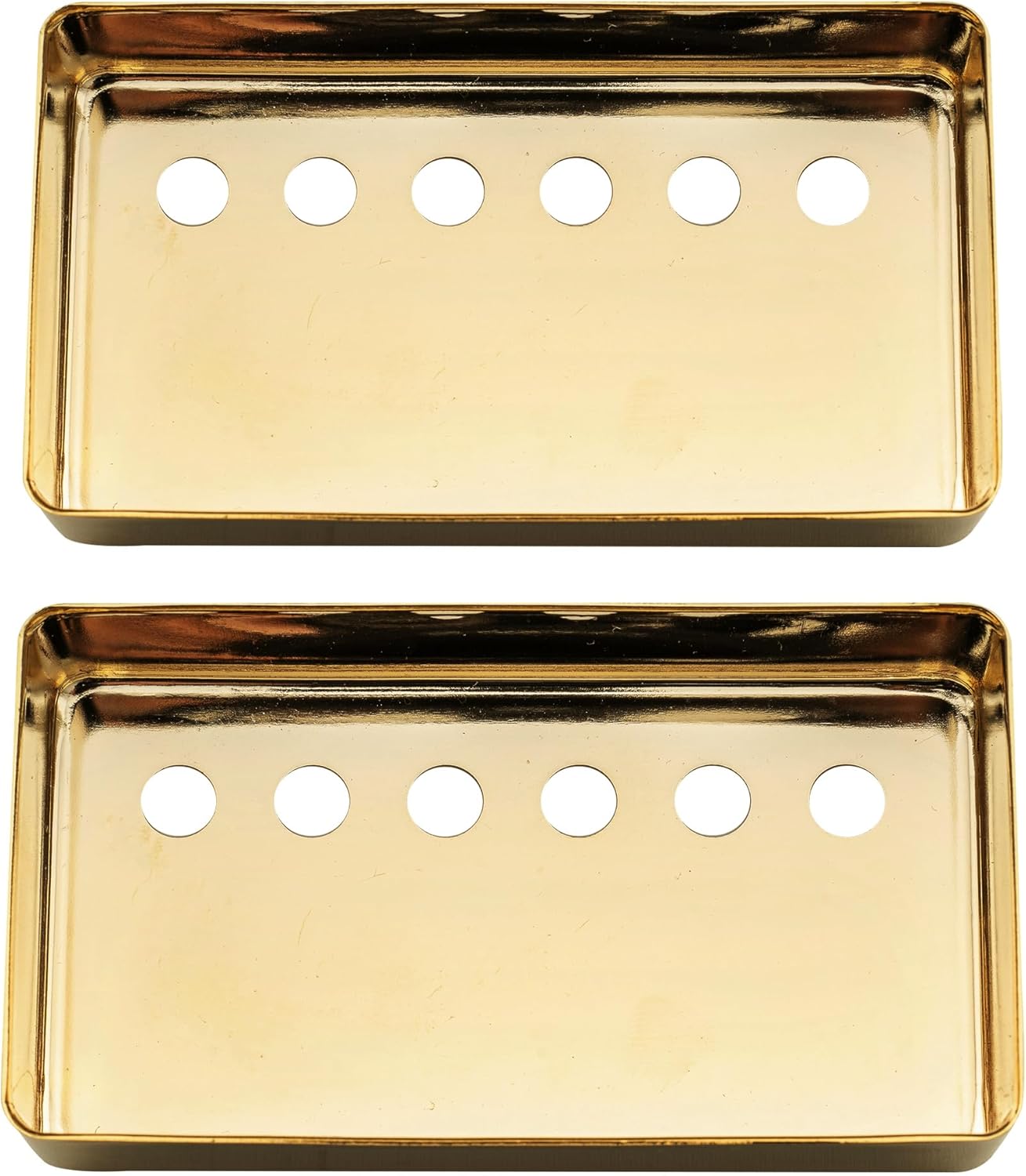 Musiclily Pro 49.2mm Nickel Silver Alloy Humbucker Pickup Covers Set for American made Electric Guitar, Gold (Set of 2)