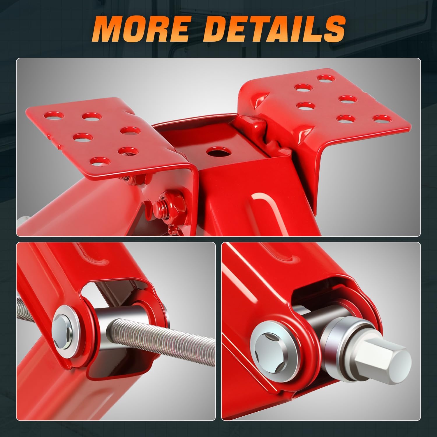 4pcs 5000lbs RV Trailer Stabilizers & Levelers: Scissor Jacks with Quick-Turn Speed Handle, Height Range 4" to 24" CAAP-TOLS-SJK-5K-4P-RD