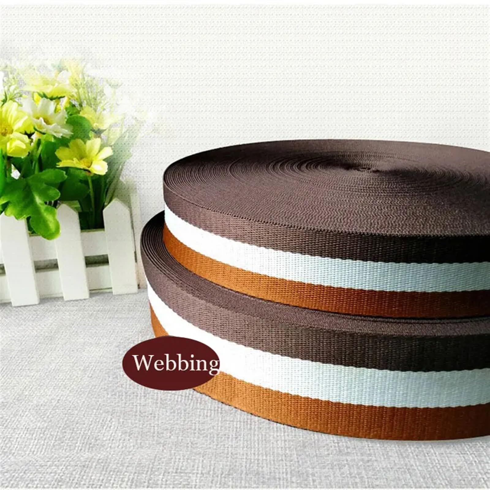 Cinta jacquard de poliéster, cinta multicolor a rayas varios anchos(25mm)