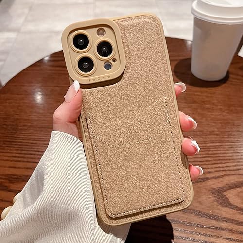 Miniatura 5 de Casechics Funda compatible con iPhone, piel sintética, con ranura para tarjeta de crédito, cartera, protección para lente de cámara, a prueba de