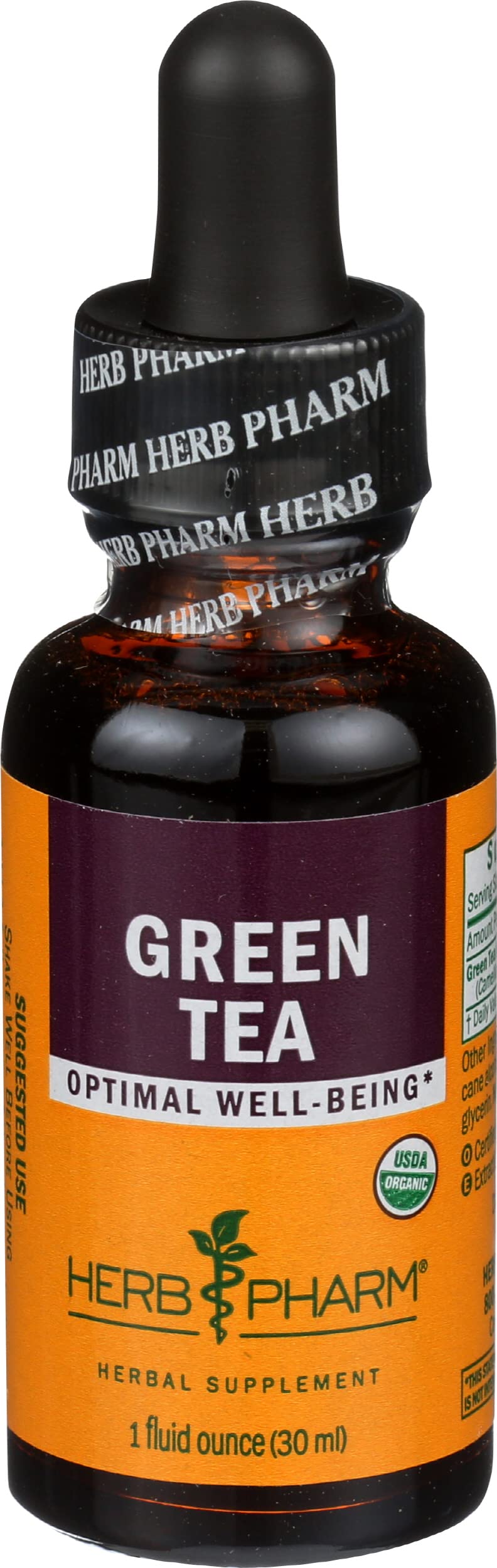 Herb Pharm Certified Organic Green Tea Liquid Extract Drops, 1 Oz 1 Fl Oz (Pack of 1) Organic Cane Alcohol