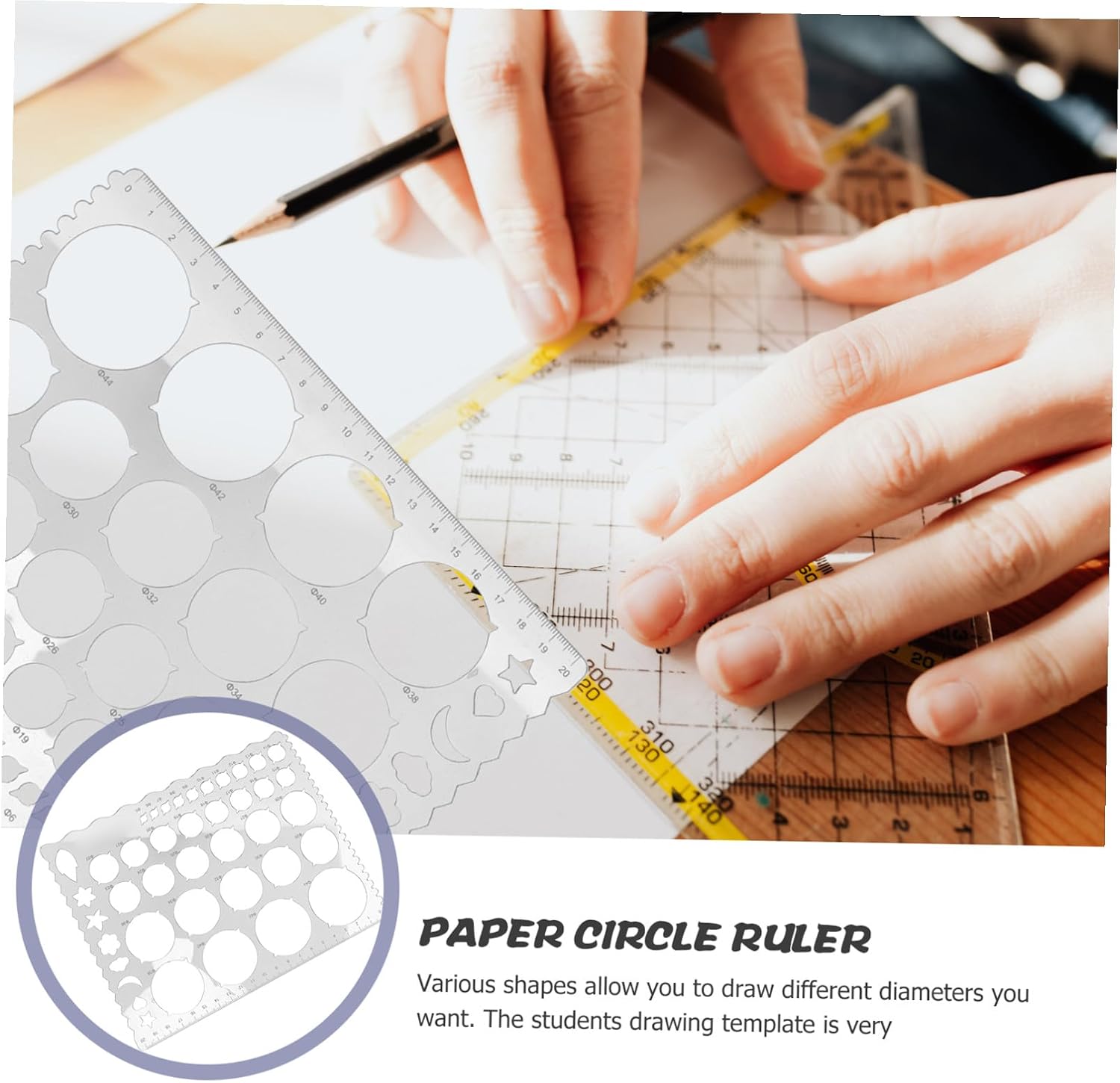 Quilling Ruler Template for Beginners Plastic Drawing Tool for Various Shapes Paper Flowers Crafts and Quilling Projects