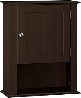 RiverRidge Ashland Bathroom Cabinet Espresso Single Door Compact Wall Mount Storage Medicine Cabinet for Bathroom