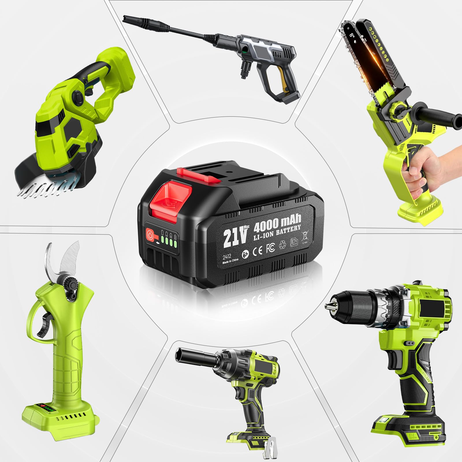 Supstable Originale Batteria 21-V 4,0 Ah (Li-Ion, 21 V, 1x 4,0 Ah, compatibile con tutti i dispositivi Supstable, gestione proattiva della batteria, cicli di carica adattati alla situazione).