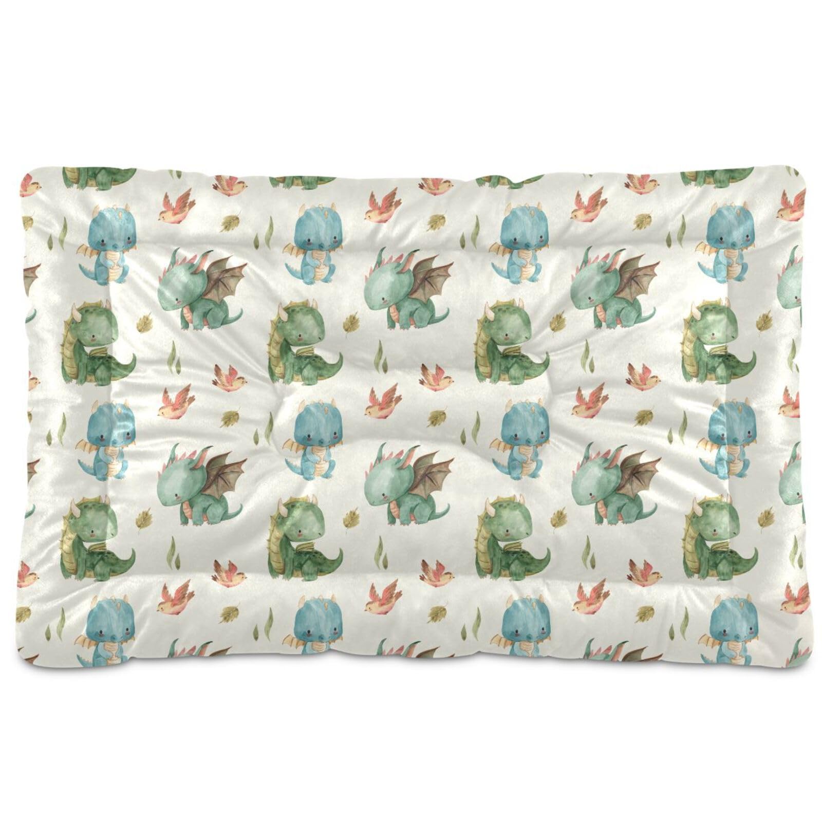 Coikll Watercolor Dragon Pet Bed Pad Soft Dog Bed Mat with Anti-Slip Bottom, Machine Washable Crate Pad Mattress for Dog Sleeping- 36 * 24inches โ image 1