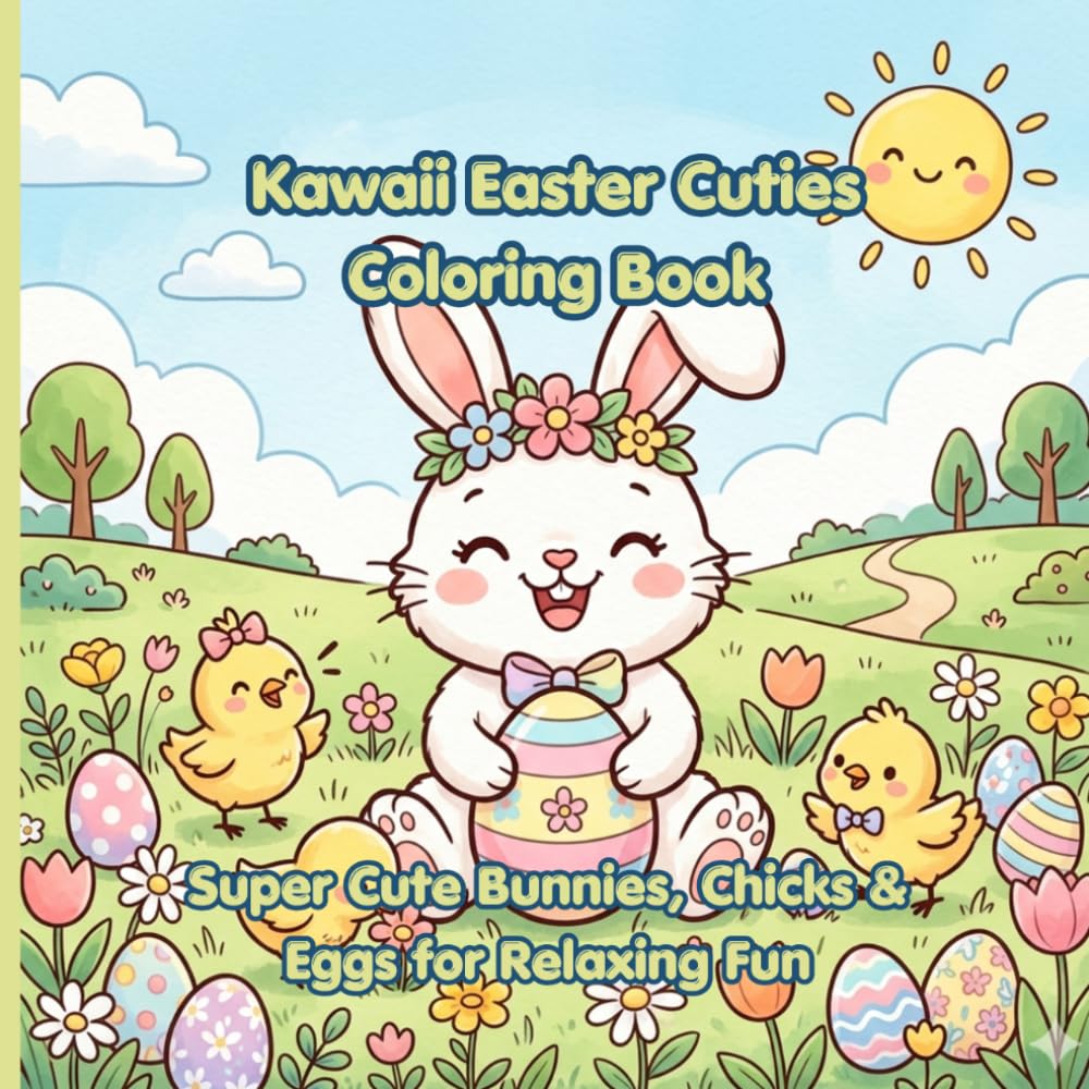 Kawaii Easter Cuties Coloring Book: Super Cute Bunnies, Chicks & Eggs for Relaxing Fun