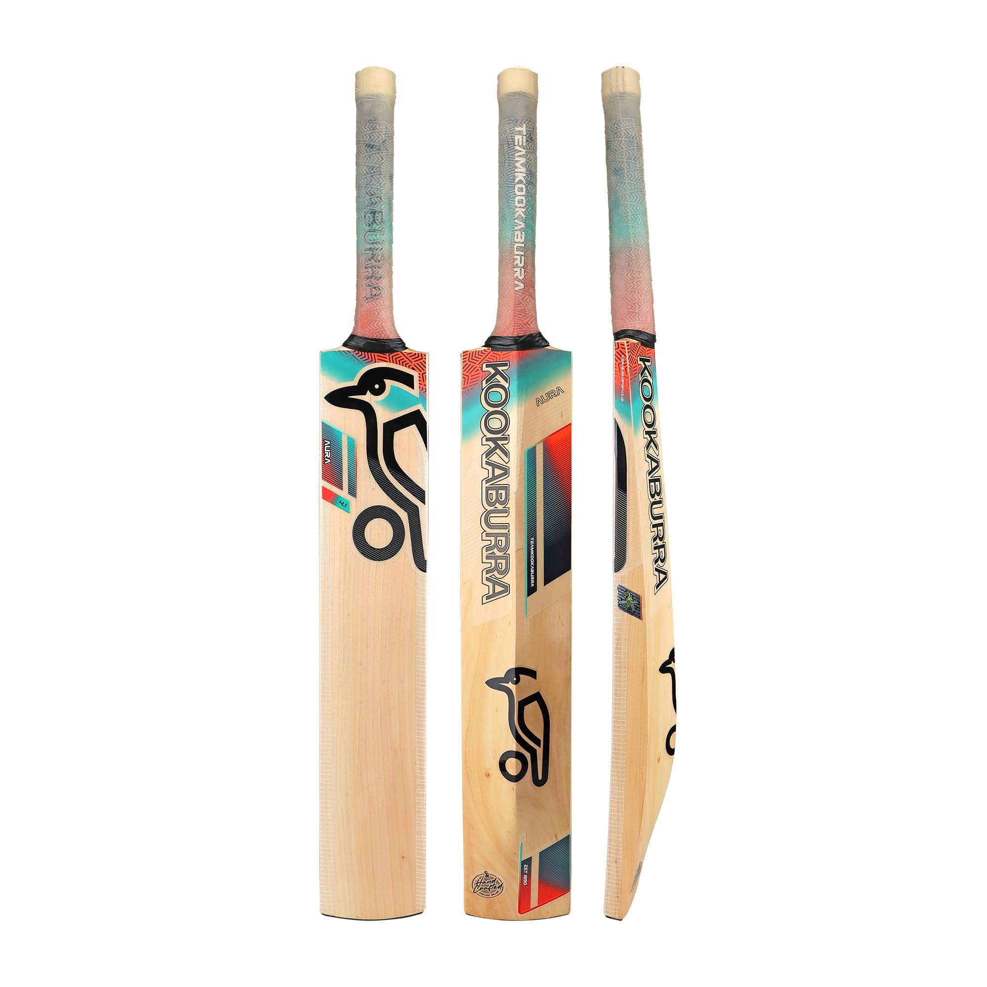 Kookaburra Aura 4.1 Cricket Bat - Harrow, Coral/Blue