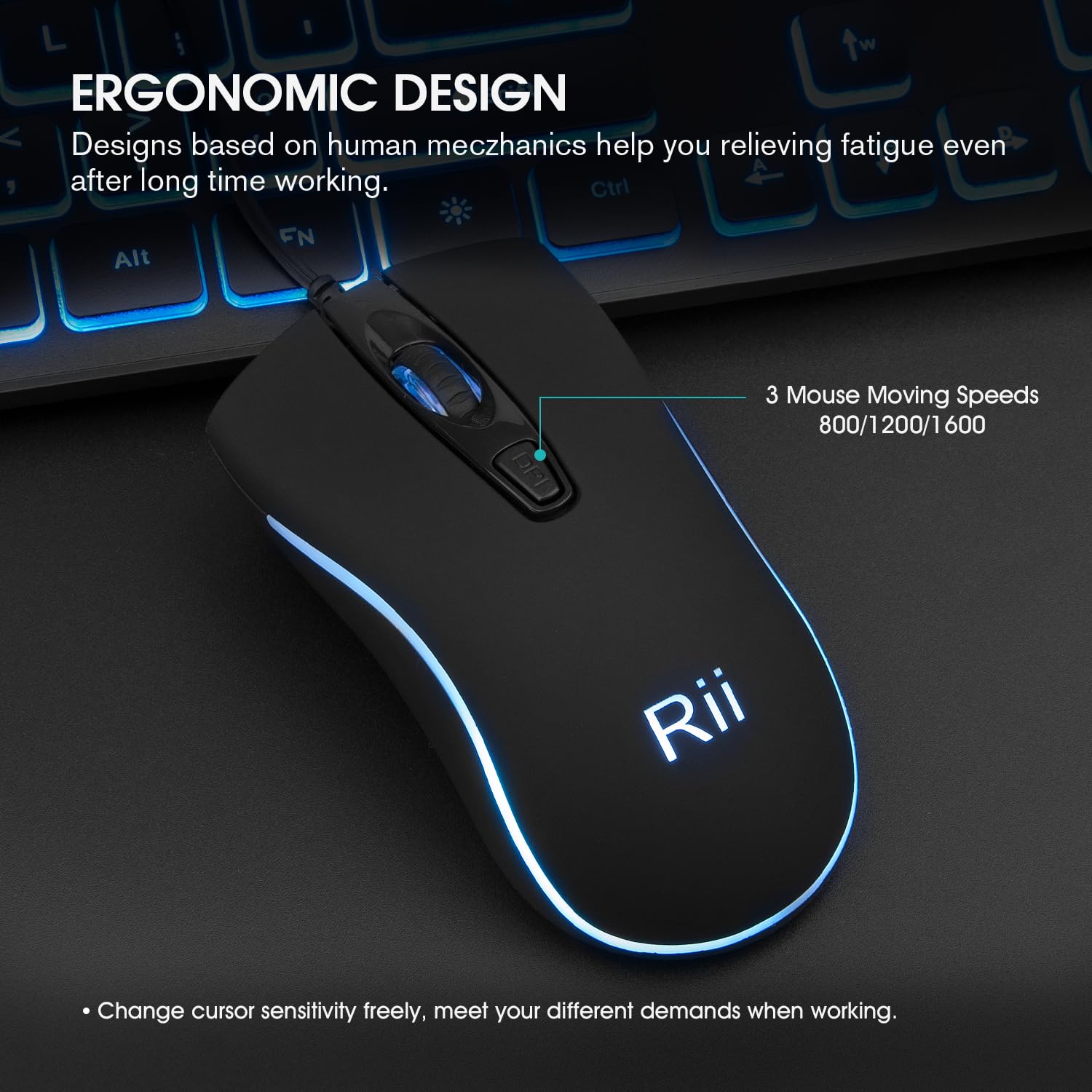 Rii Gaming toetsenbord en muis set met kabel, 3 LED-achtergrondverlichting QWERTZ (DE-lay-out), bekabeld toetsenbord met muis voor pc, computer, laptop, zwart Rii Gaming toetsenbord en muis set met kabel, 3 LED-achtergrondverlichting QWERTZ (DE-lay-out), bekabeld toetsenbord met muis voor pc, computer, laptop, zwart