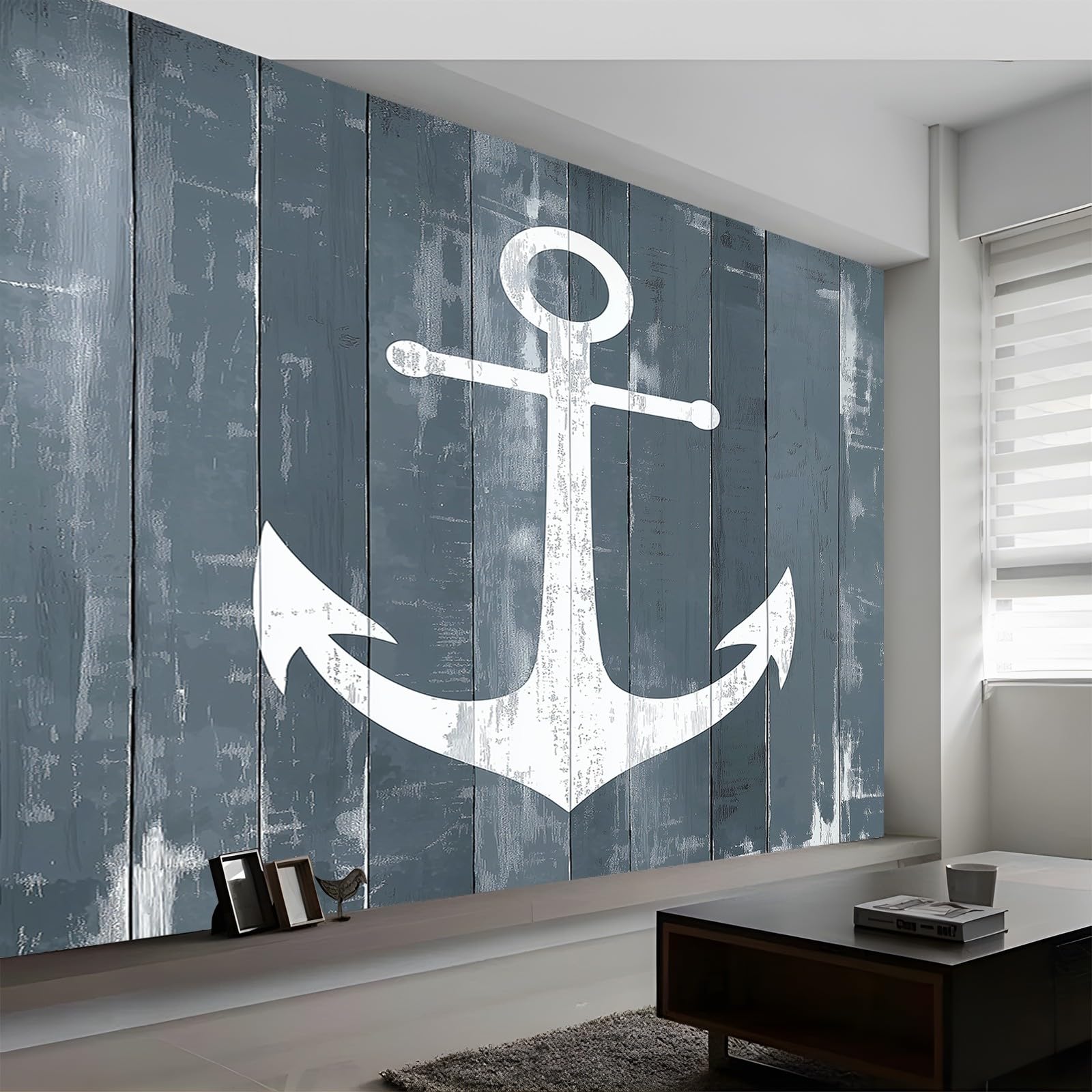 Minimalistyczna tapeta z włókniny drewniana deska tło sypialnia salon tło telewizora ściana sklep dekoracja restauracja hotel sklep odzieżowy 250 x 175 cm, szary i biały