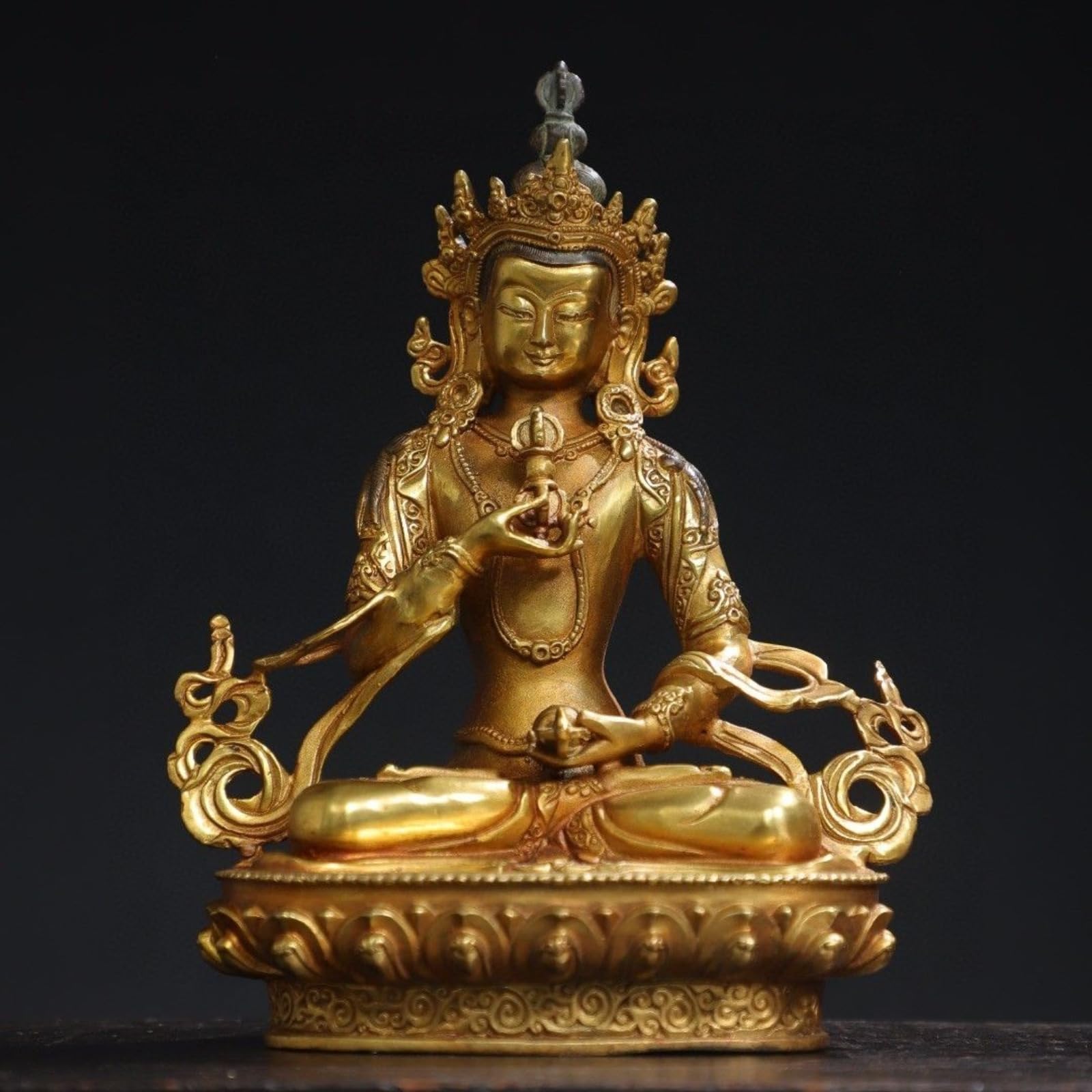 Buddhism Brass Vajrasattva Mahasattva - Estatua de Buda, 21 cm, adorno de Fengshui para traer riqueza, dinero, buena suerte