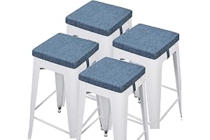 12x12 Inch Square Stool Cover Set of 4 | Machine Washable Seat Pad Cushion