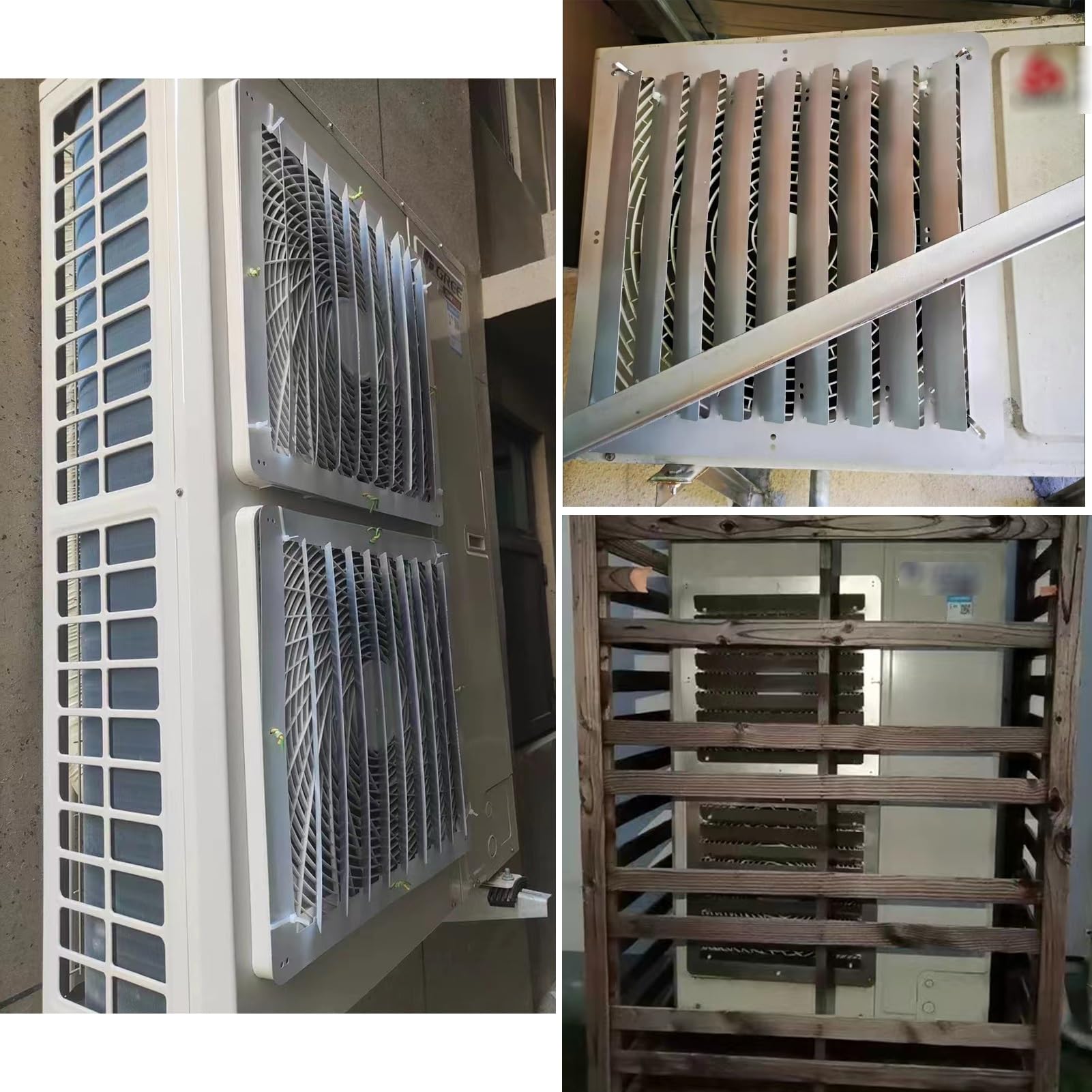Air r forAC Unit - Desviador de viento de metal de 50,8 cm, eficiencia energética, resistente a la intemperie, refrigeración para el hogar
