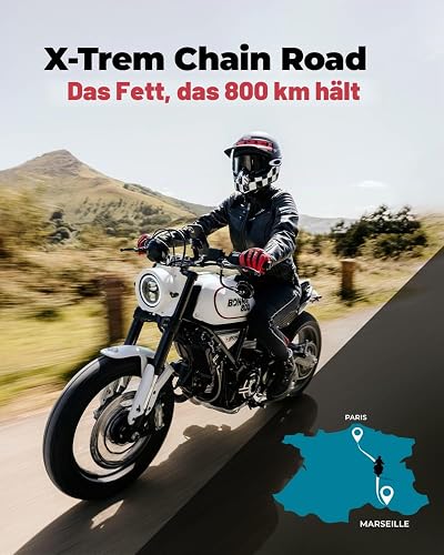 IPONE – Pack Entretien Chaîne Moto Route – Road Chain Care – Chain Cleaner 750 ML + X-TREM Chain Road 750 ML + Brosse de Chaîne - 4