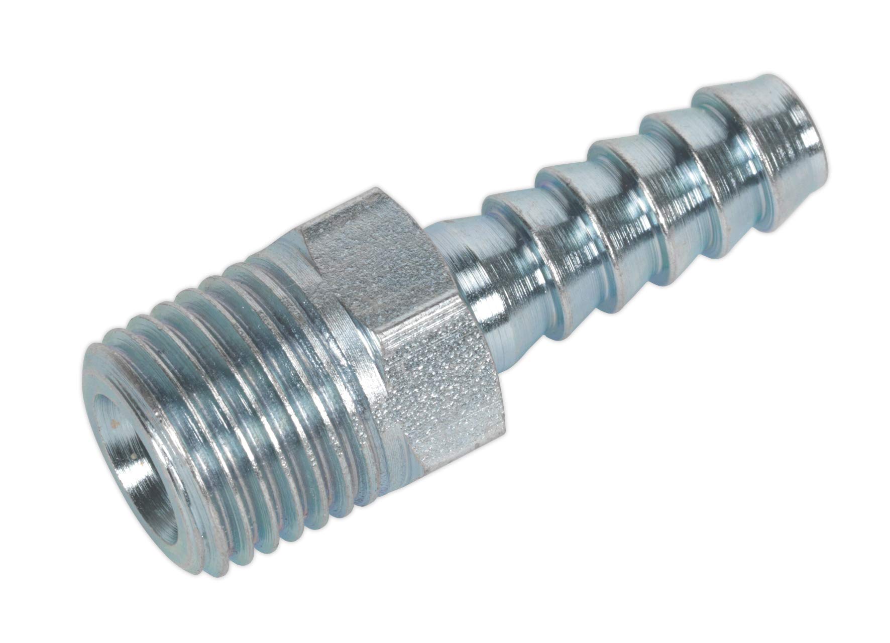 Sealey Screwed Tail Piece Male 1/4""BSPT - 1/4"" Hose Pack of 5 Air Line Fittings