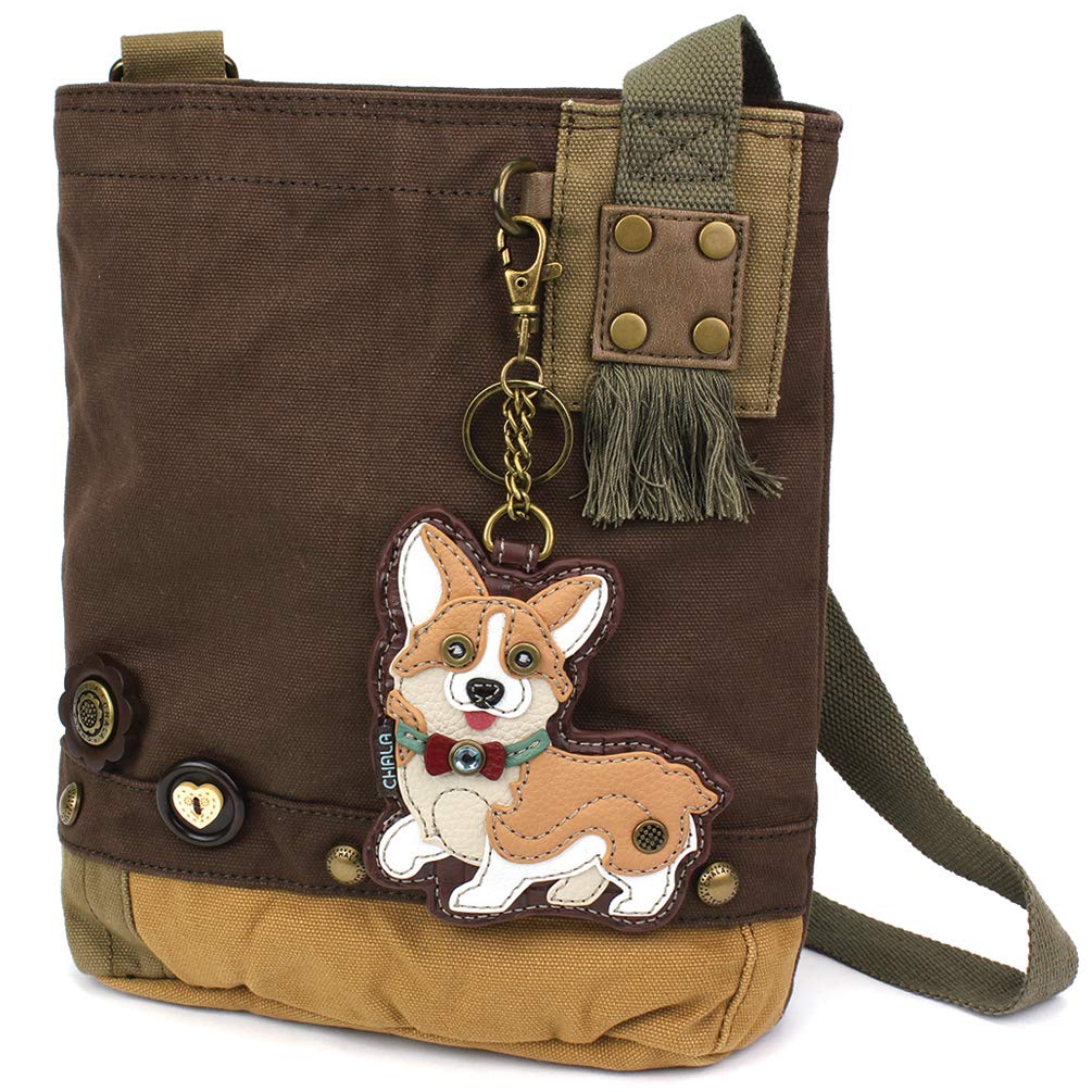 CHALA Patch Cross-Body Women Handbag, Canvas Messenger Bag Olive, Metal Charming Cross - Oliv, Medium — view 116