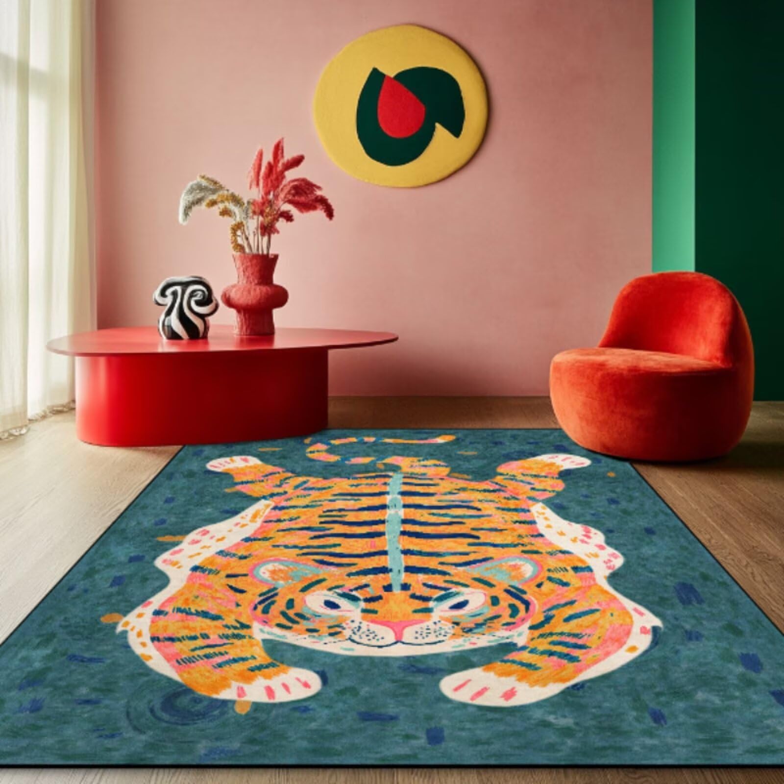 Amazon.com: UUYDFH Blue Tiger Rug Washable Tibetan Tiger Area Rugs