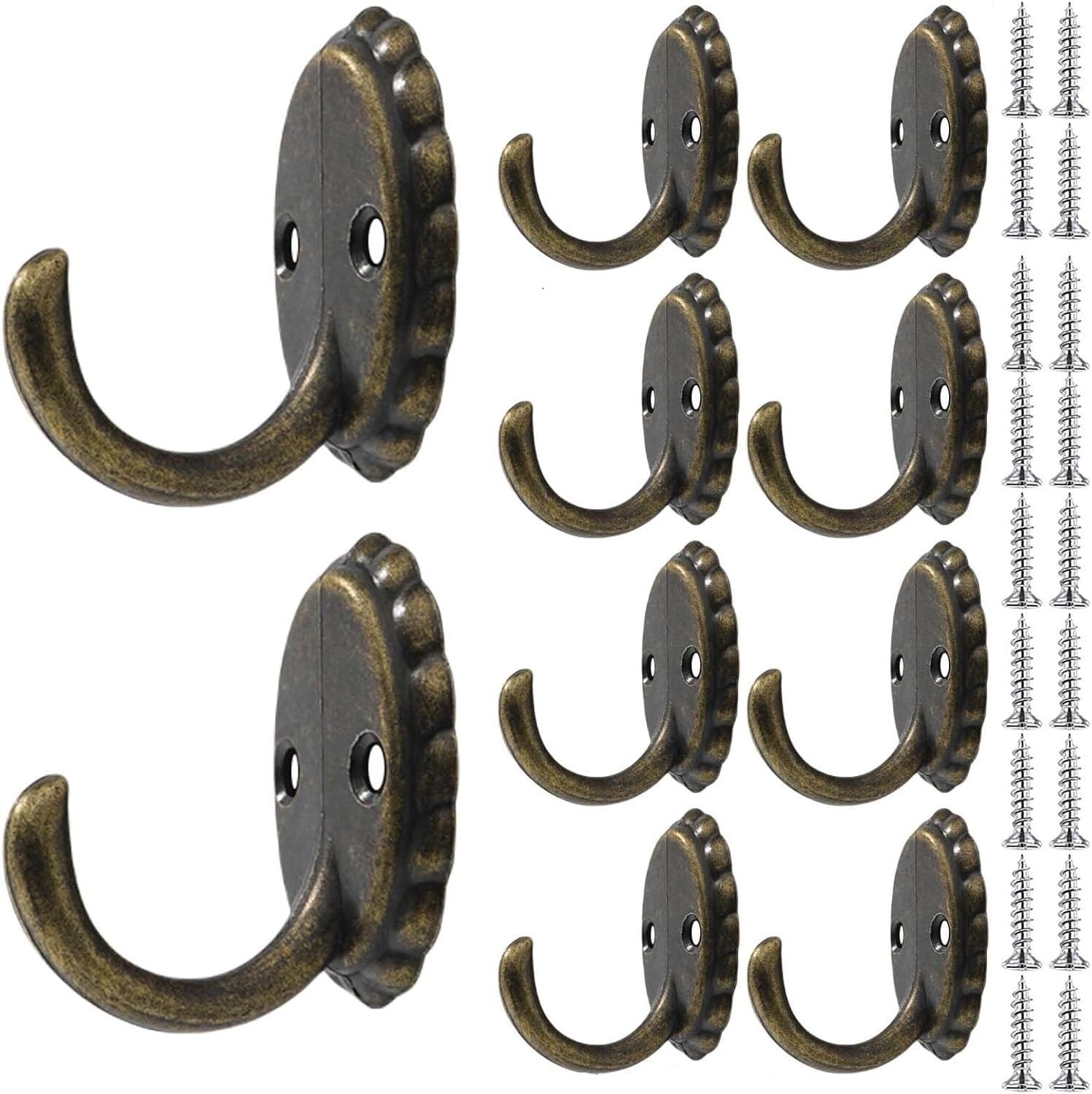 PAQWTYB Hooks, 10 Pack Retro Hook Wall-Mounted Coat