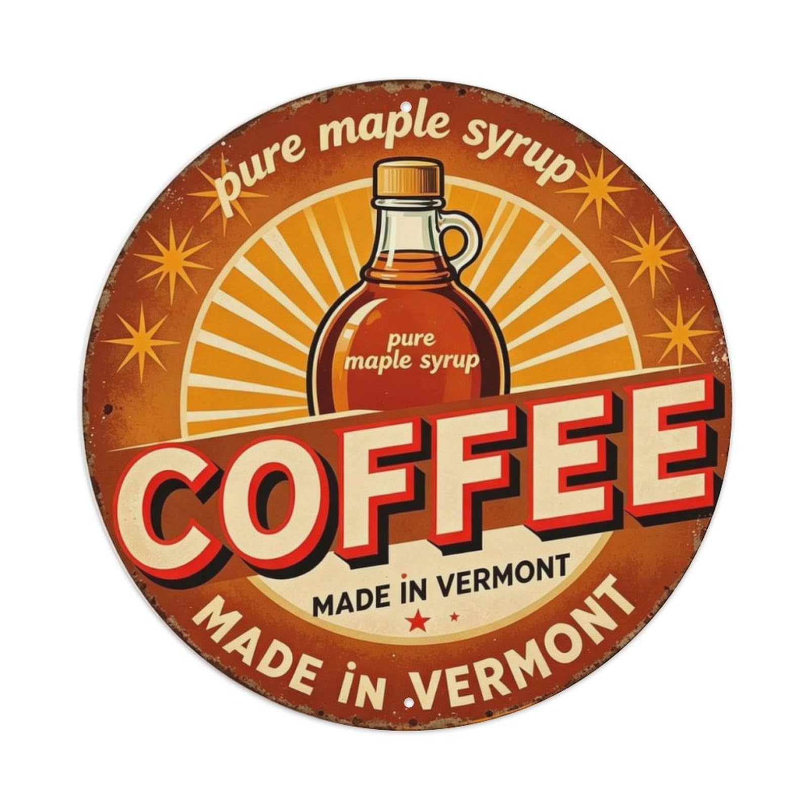 Pure Maple Syrup Metal Tin Sign Plaque