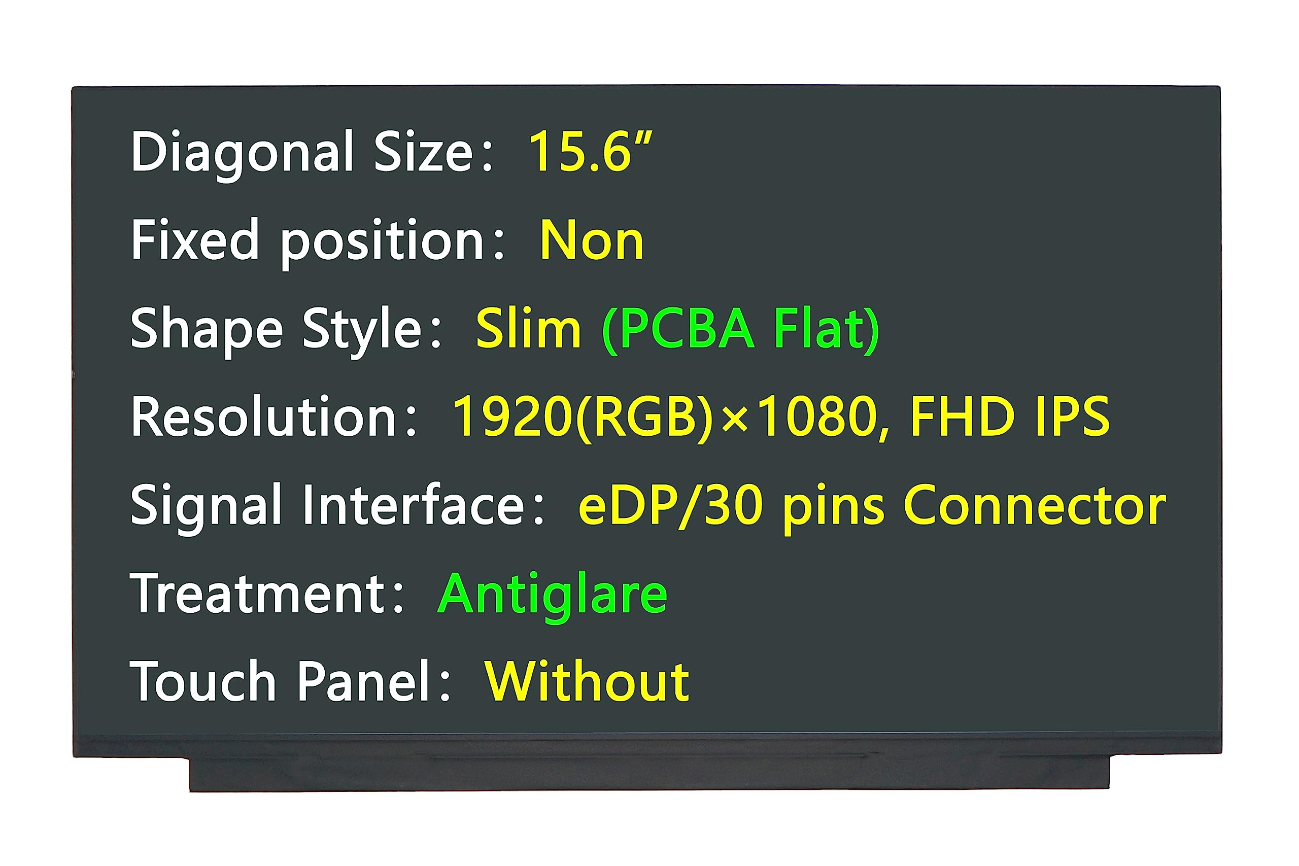 JHK JIEHONGKE New Screen Replacement for HP Laptop LCD Screen NV156FHM-N45 NV156FHM-N45 V8.0 NV156FHM-N45 V8.1 NV156FHM-N45 V8.2, 15.6" eDP/30 pins