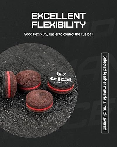 Miniatura 6 de CRICAL Puntas para taco de billar de 5 capas (dureza suavemediadura) Puntas para taco de billar (tamaño 11 mm 11.5 mm 12 mm 13 mm) Accesorios para
