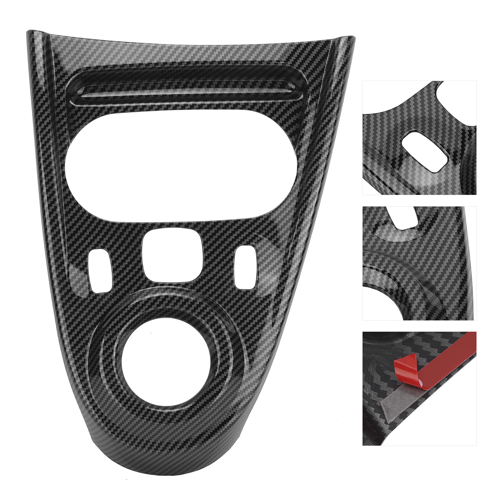 Fydun Copertura Pannello Cambio, Stile in Fibra di Carbonio Guida a Sinistra Decorazione del Pannello del Cambio Accessori Interni Auto per Smart Fortwo/Forfour 453 2015-2021