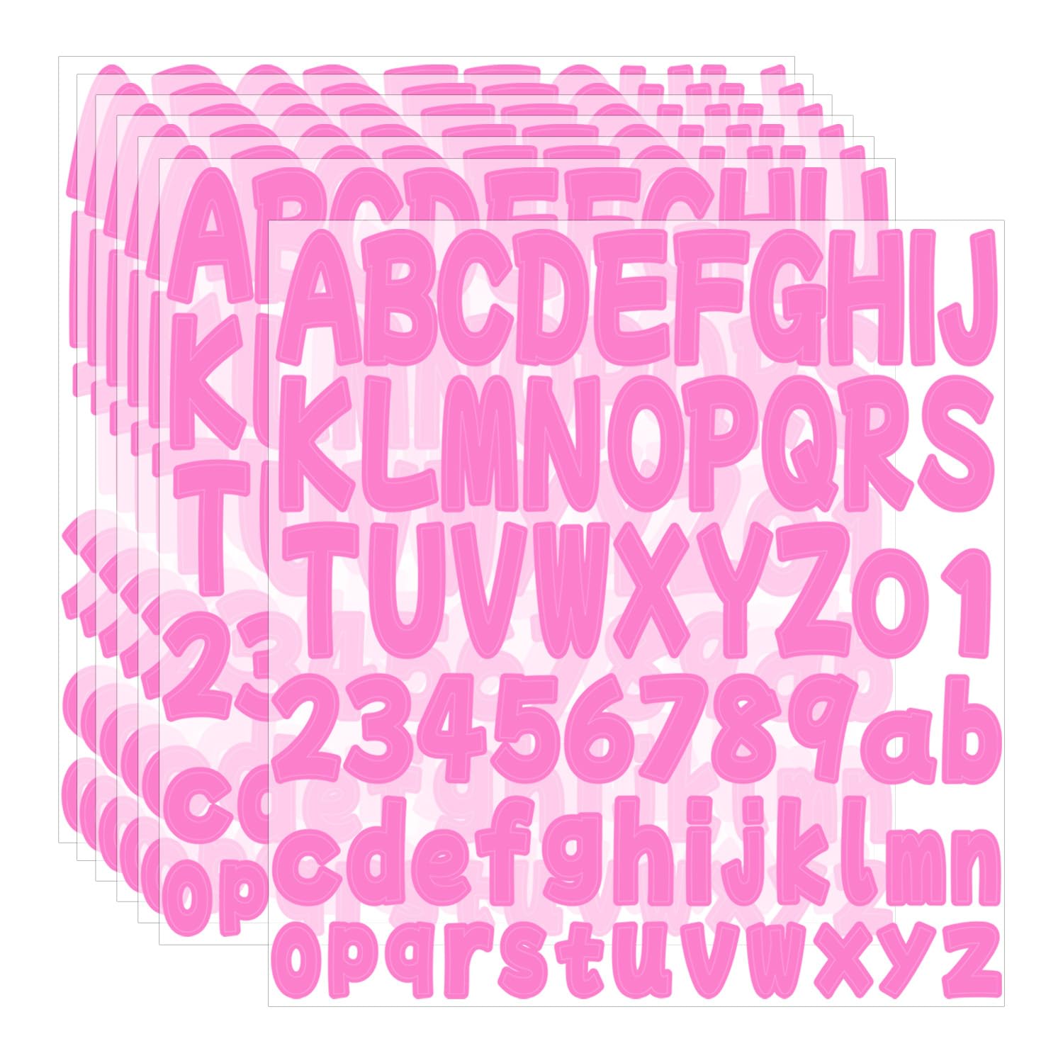 Adesivi a forma di lettere dell'alfabeto, 3,8 cm, 16 fogli, in vinile, impermeabili, per scrapbooking, scrapbooking, artigianato fai da te, colore rosa