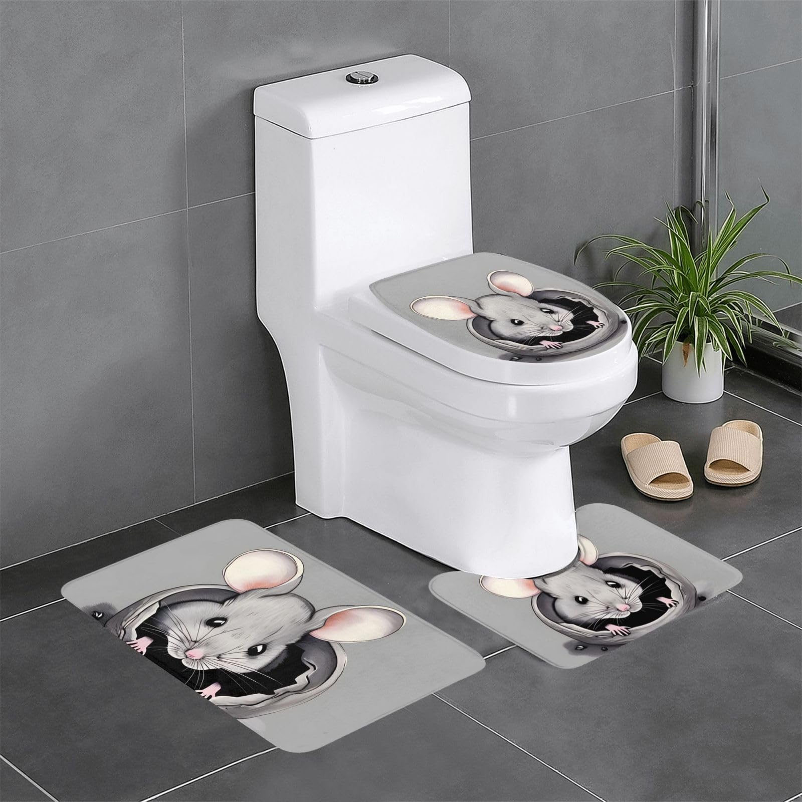 Tapis de salle de bain antidérapants pour une ambiance moderne du contour WC à la coiffeuse