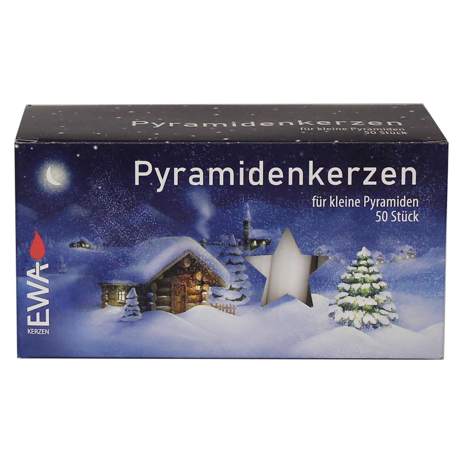 Ebersbacher Pyramidenkerzen klein, Weiß, 14 x 74 mm, 12er Pack