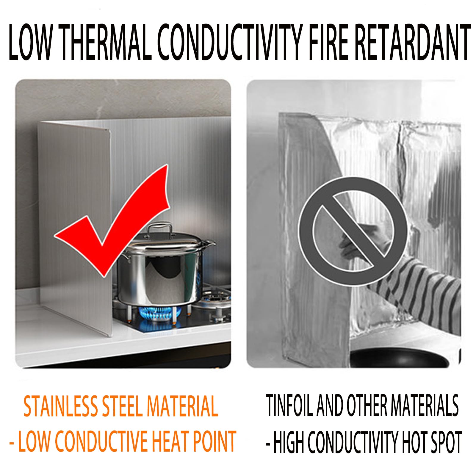 Splatter Guard Protector Shield Stove for Frying Non-Stick Stainless Steel Backsplash Anti Foldable Frying,Oil Splash Insulation Cooking Wall Easy to Clean 2 Pan (11.8 * 11.8 * 11.8)