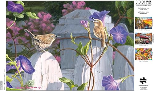 Miniatura 5 de Buffalo Games - Hautman Brothers - Wren and Flowers - Rompecabezas de 300 piezas grandes para adultos, rompecabezas desafiante perfecto para noches