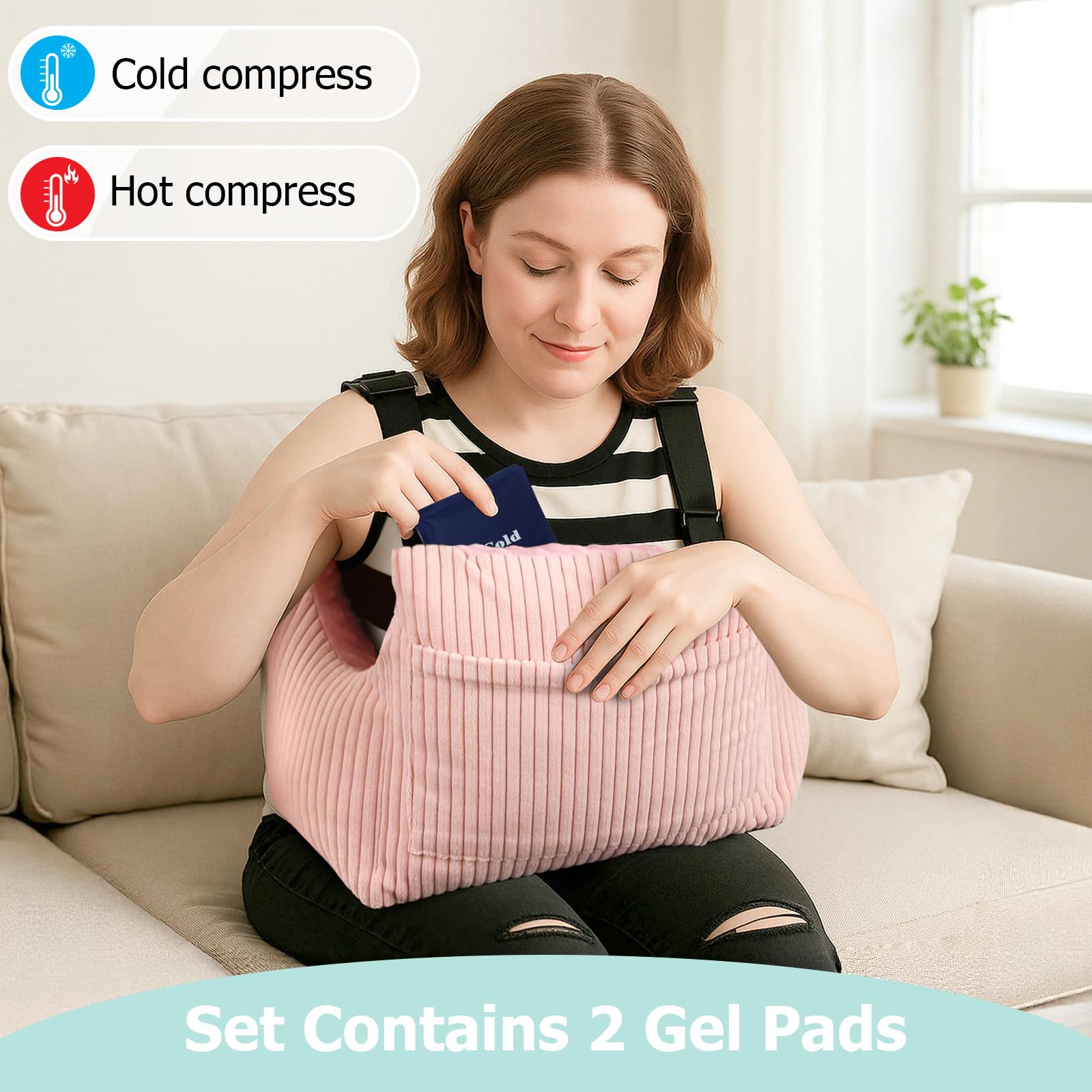 Oreillers post-mastectomie après hystérectomie - Fournitures de récupération de la mastectomie - Cadeau pour femme - Aide à la récupération et au repos - Rose