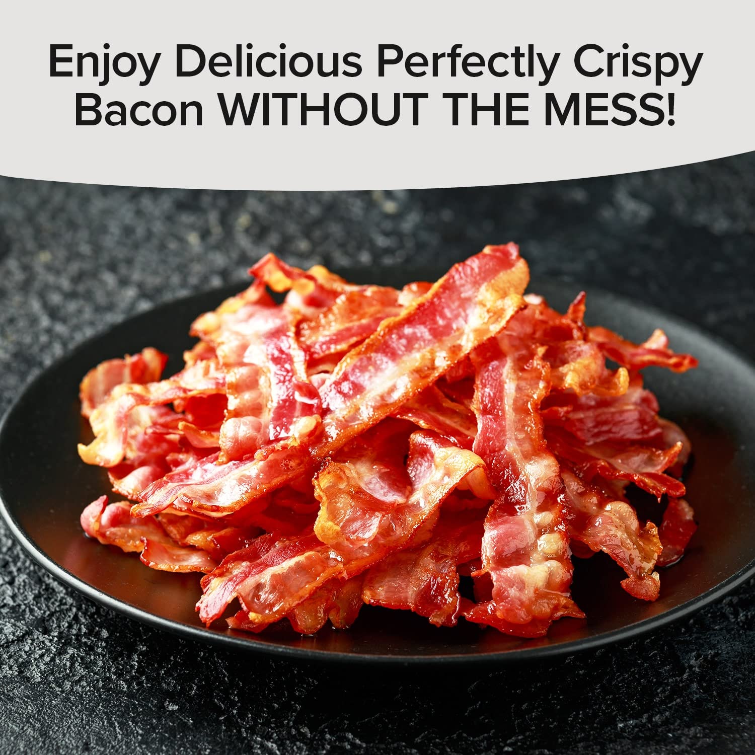 BulbHead AS-SEEN-ON-TV Make Yummy, Crispy, HEALTHY Bacon in Your Microwave, Splatter-Proof & Mess-Free Design, Pour the Grease Right Out, Easy-to-Clean, 6 IN, Red