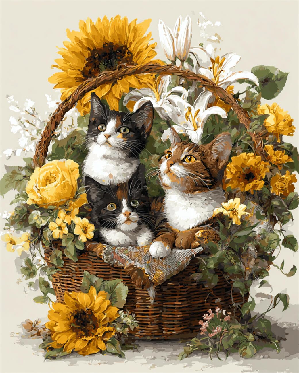 AYAOYANGGO Animal DIY Bead Embroidery Set Fantasy Cat Beadwork Craft Kit for Beginners,Needlework Set,Preprint Pattern Decor Wall Art 40x50cm