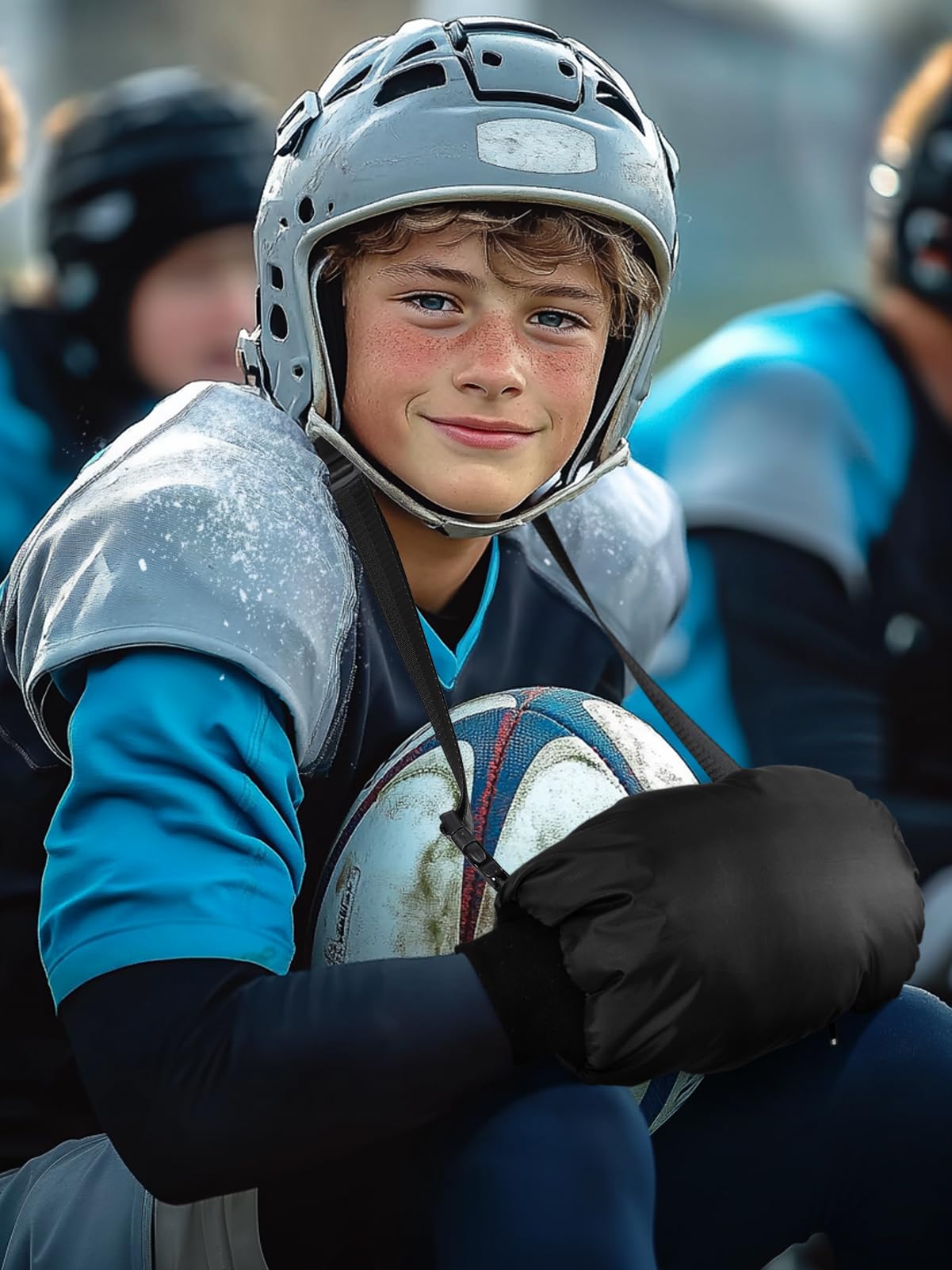 Chauffe-mains De Football, Poche Chauffante électrique Pour Temps Froid Avec Poche Zippée Et Sangle Réglable, Pour Football, Baseball, Randonnée, Camping (piles Non Incluses