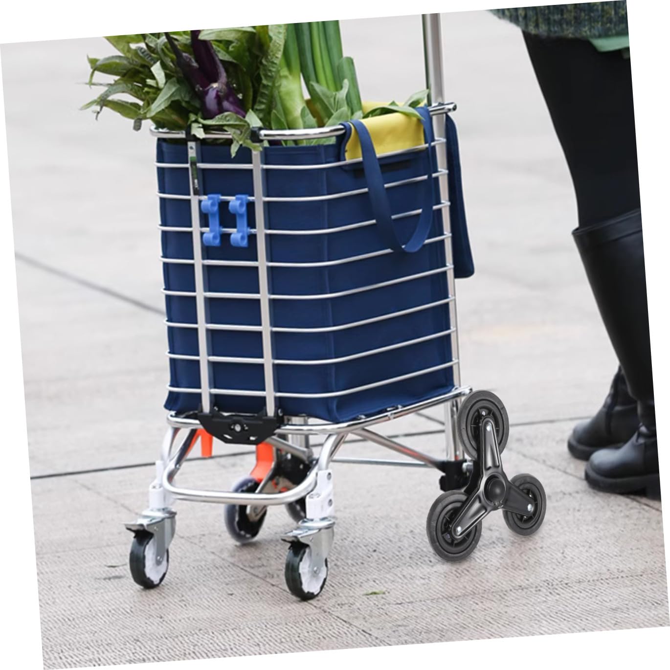 Ruedas Triangulares para Carrito de Compra y Carretilla de Mano Ruedas Resistentes de Acero Inoxidable para Subir Escaleras sin Eje para Jardín y Uso Pesado Par de 2 Unidades