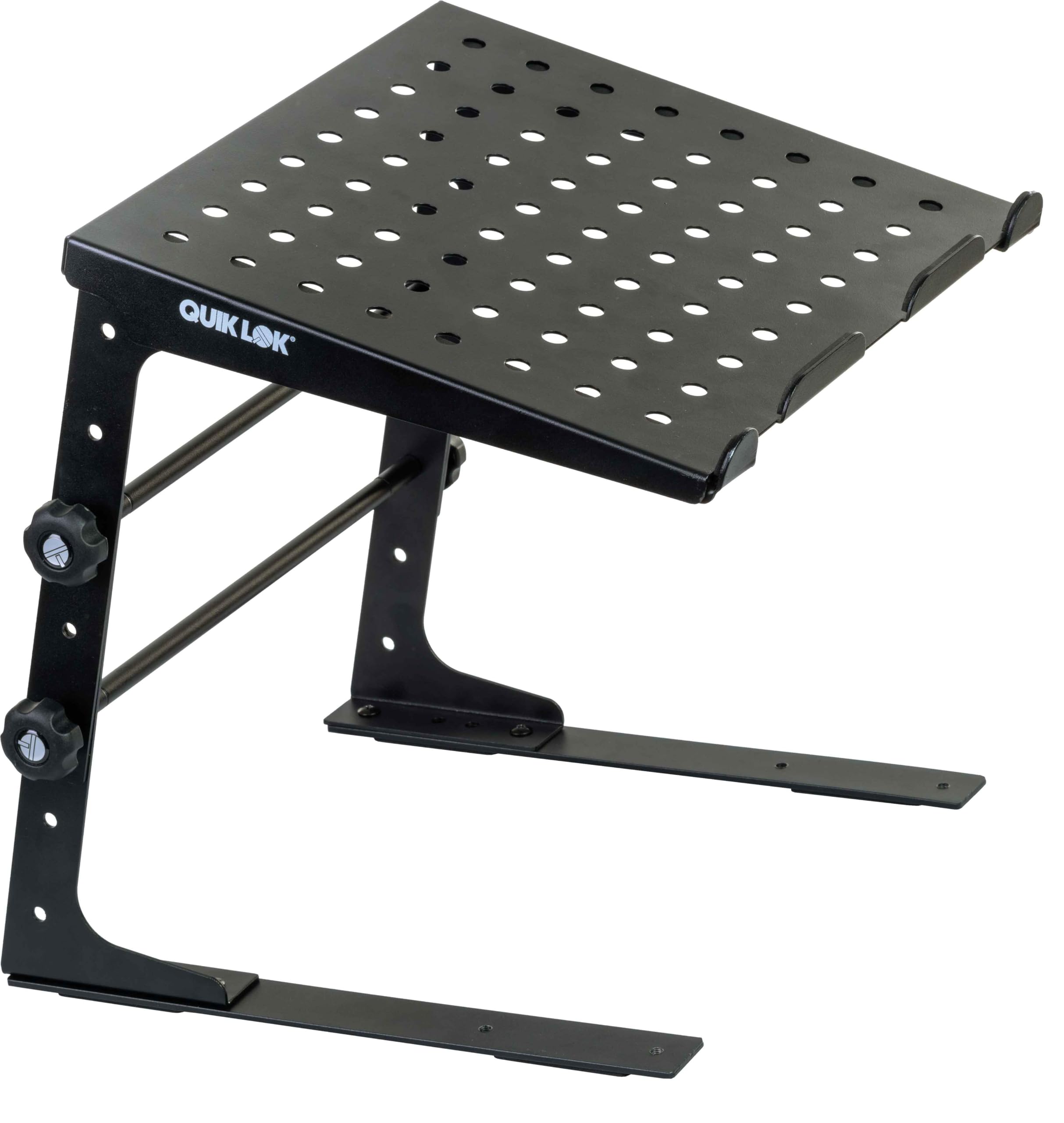 QUIK LOK - LPH/009 Multifunktionaler und Modularer Tischständer, Basis mit Platten 30,5 x 3 cm, Mit Gummistreifen, Zwei Klemmen Inklusive, Höhenverstellbar, Aus Stahl, Schwarz