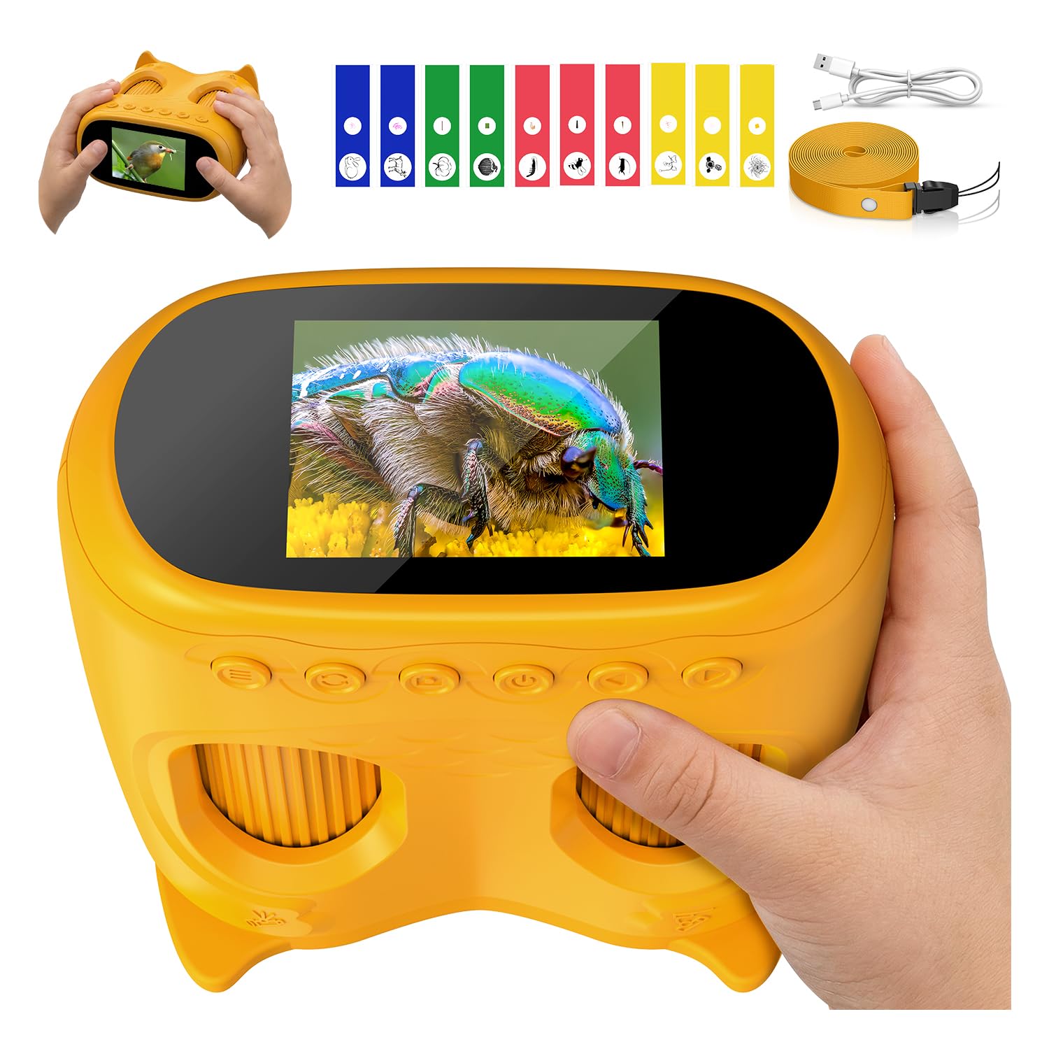 1000X Kids Microscope and Telescope Digital Handheld 2-in-1 STEM Toy Gift