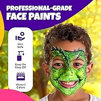 Vista 6 de Blue Squid Face Painting Kit for Kids – 18 Colors Kids Face Paint Kit Palette with Stencils & Guided Tutorial, Water Activated Non Toxic Washable