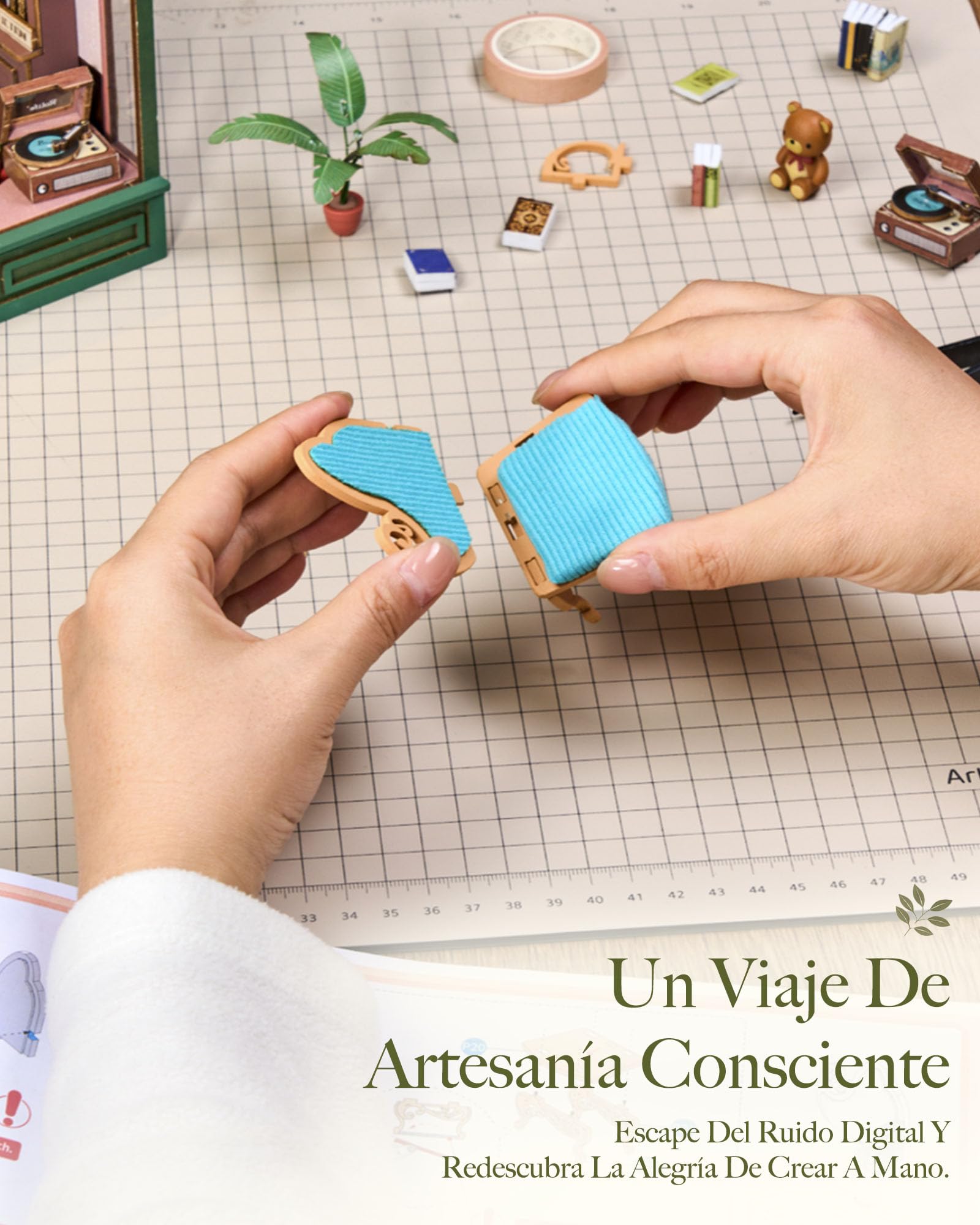Rolife DIY Miniature House Kit Book Nook Puzzle Madera 3D Adultos con Luces Casas Miniaturas para Montar Decoracion Hogar Libro Maquetas Madera para Construir Regalo Creativo (Quiet Corner Study)