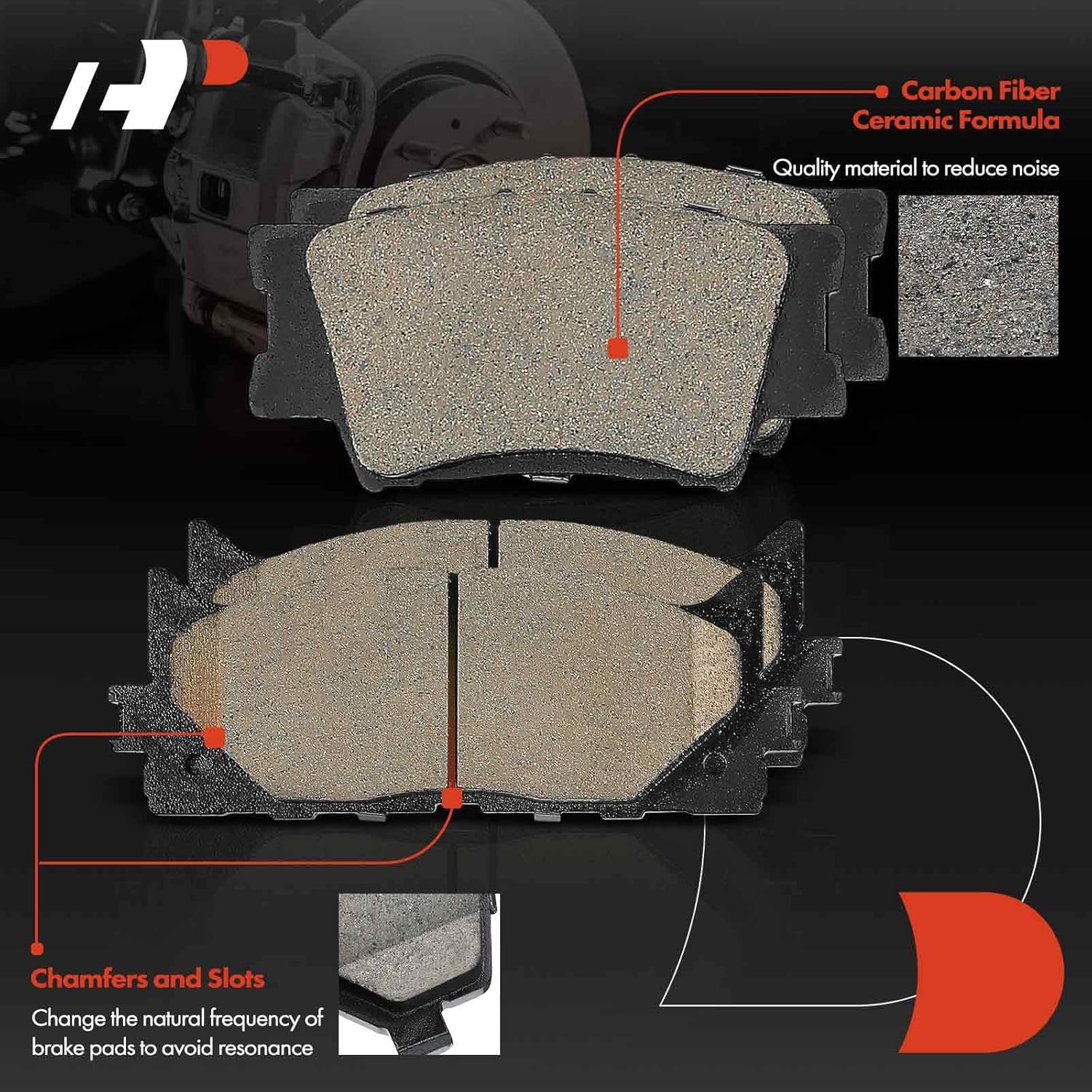 A-Premium Front and Rear Ceramic Brake Pads Set Compatible with Lexus and Toyota Models - ES300h 2013-2018, ES350 2007-2018, Avalon 2008-2018, Camry 2007-2017, with Hardware, 8-Pack