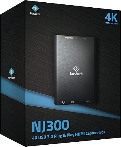 Miniatura 3 de Narvitech NJ300, tarjeta de captura externa. 4K60 Passthrough, Stream y Graba en 1080P60 con latencia ultra baja en PS5, PS4, Xbox Series XS, en OBS