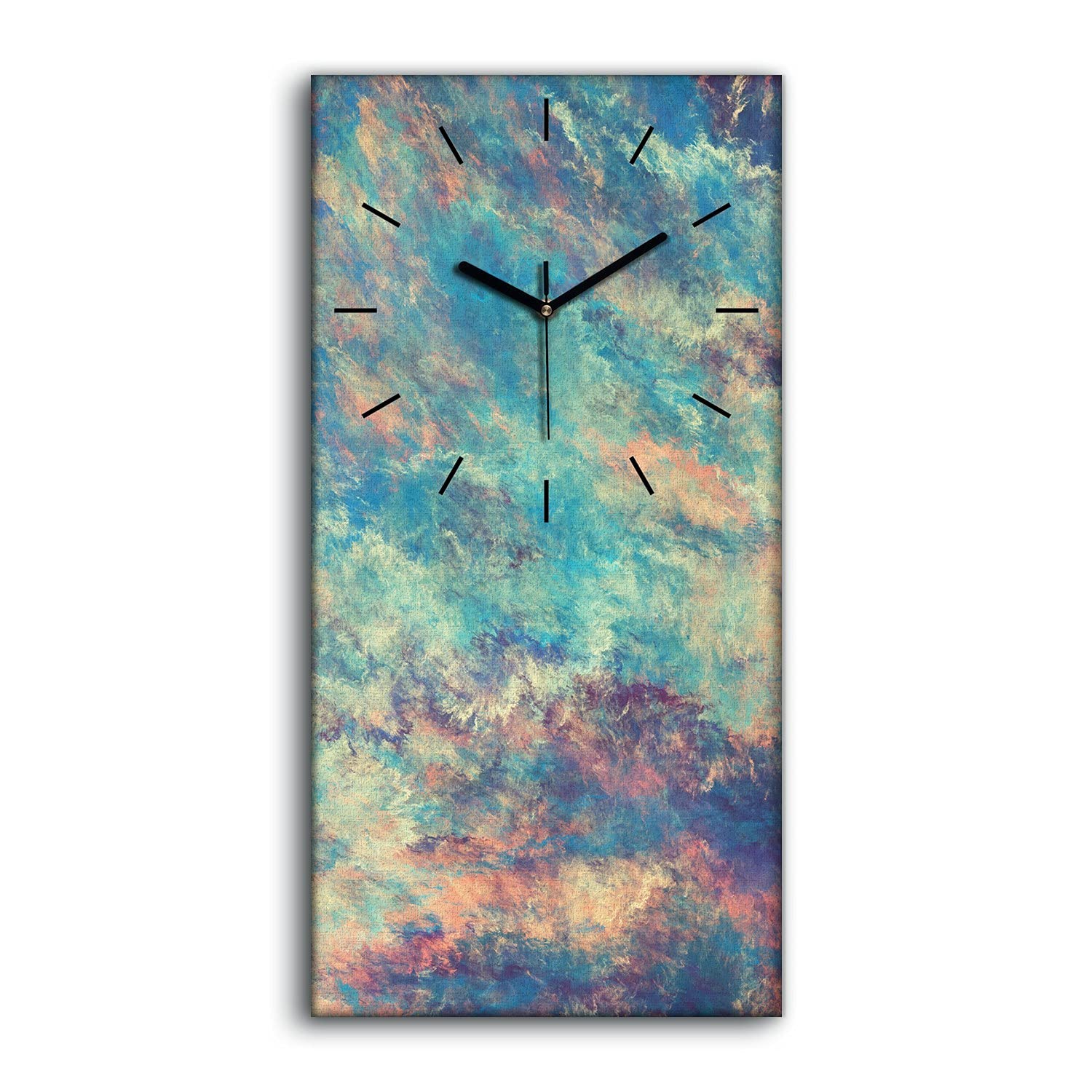 Horloge sur Toile tableau abstrait bleu doré Coloray art mural chic