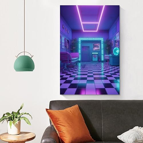 Miniatura 4 de josnmre Retrowave - Póster retro estético de neón Synthwave Cyberpunk para decoración estética de habitación, papel tapiz de pared para dormitorio,