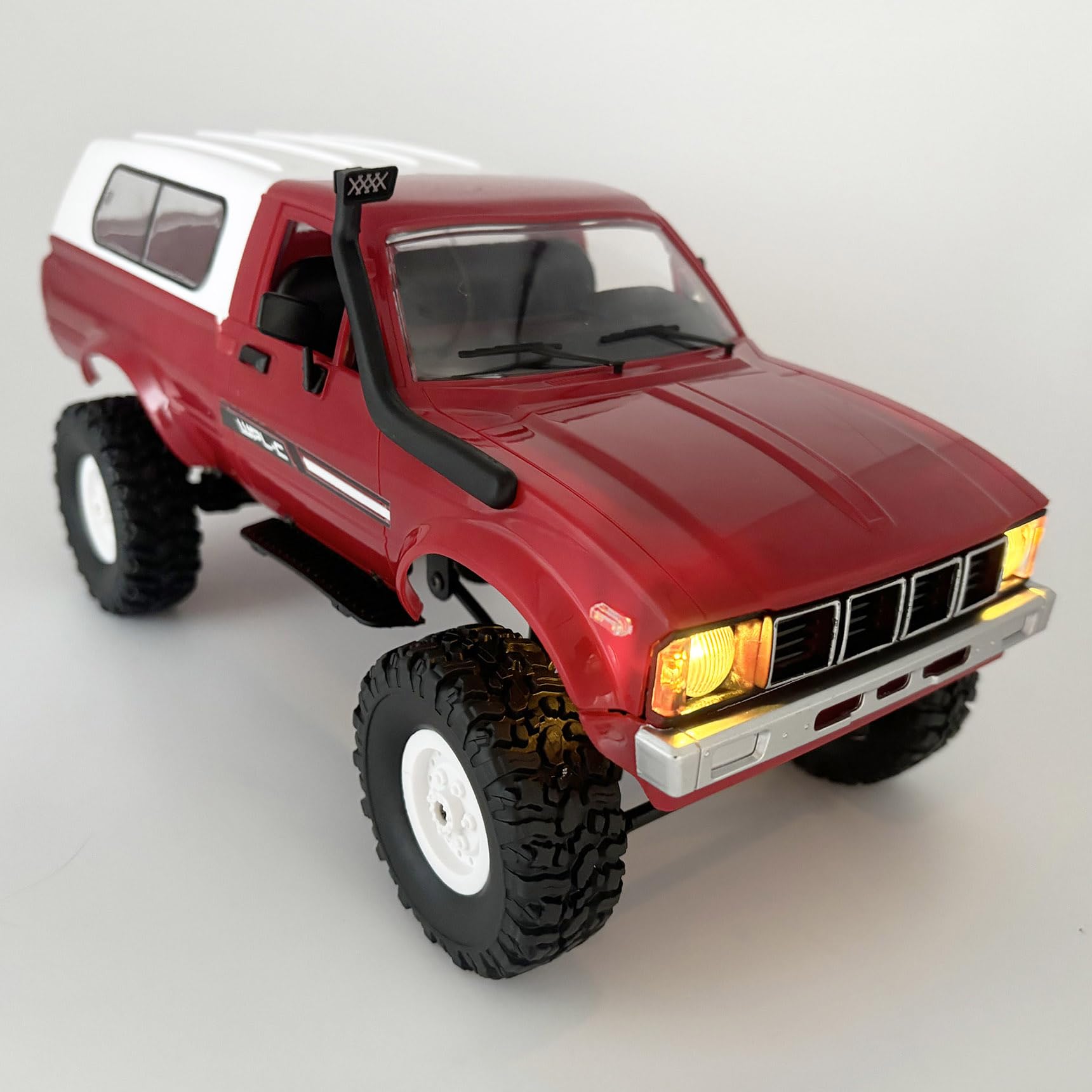 HLSFWDRIVE RC Rock Crawler 4x4 WPL C24 RC Truck Off Road RTR Control remoto a escala 1/16 Crawler todo terreno con dirección proporcional del acelerador 2.4 GHz luz LED juguete para adultos
